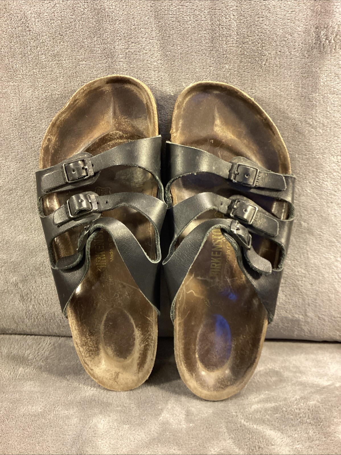Birkenstock Florida Black Leather 3 Strap Sandals Size 40 (US MEN’s Size 7)