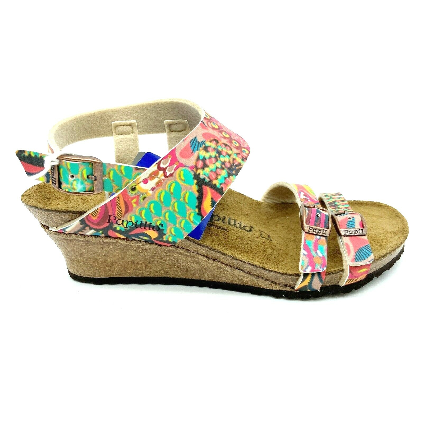 Birkenstock Papillio Ellen African Wax Raspberry Wedge Sandals