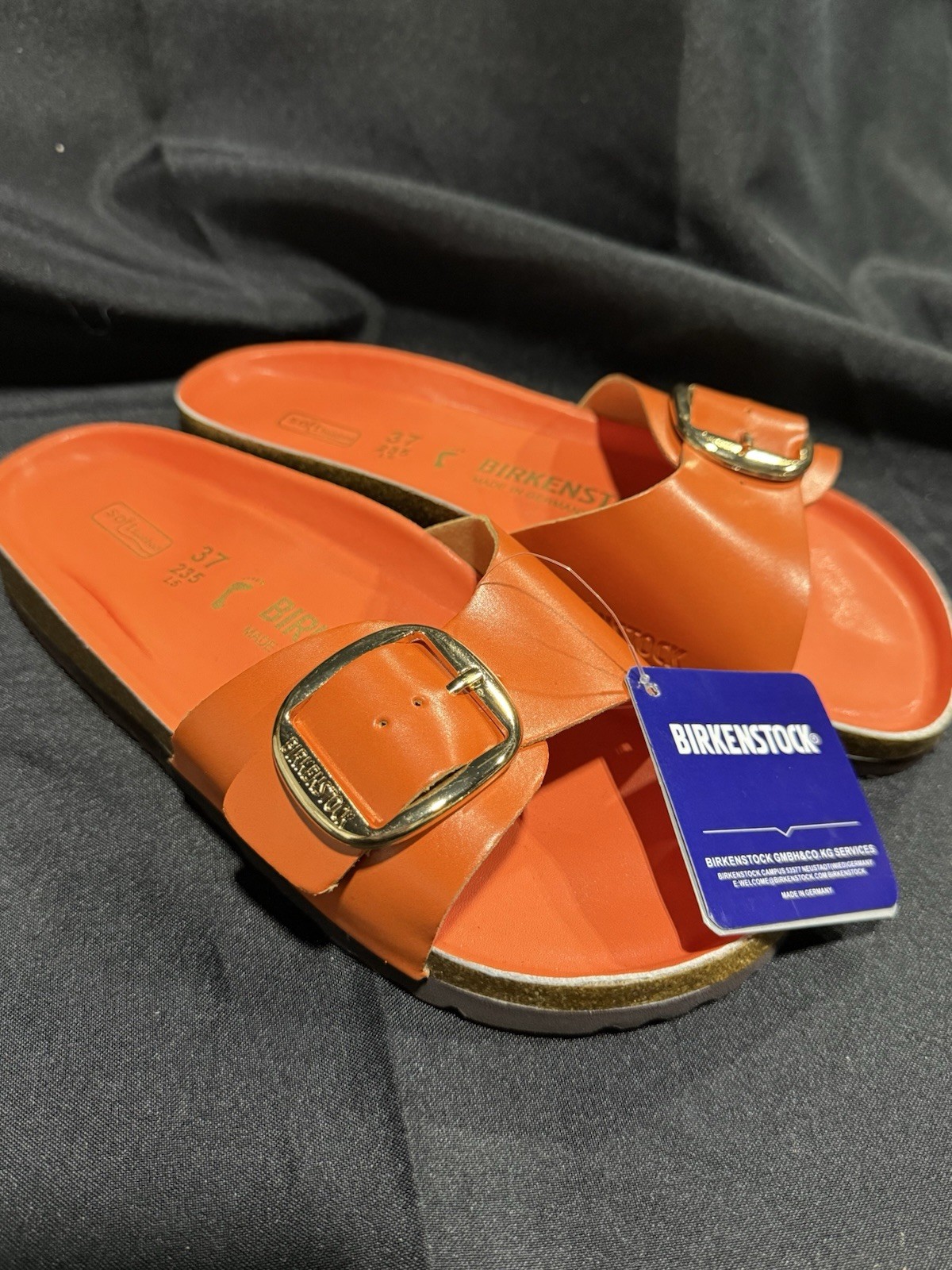 BIRKENSTOCK MADRID BIG BUCKLE Burnt Orange leather WOMEN’S SANDALS 37 6.5