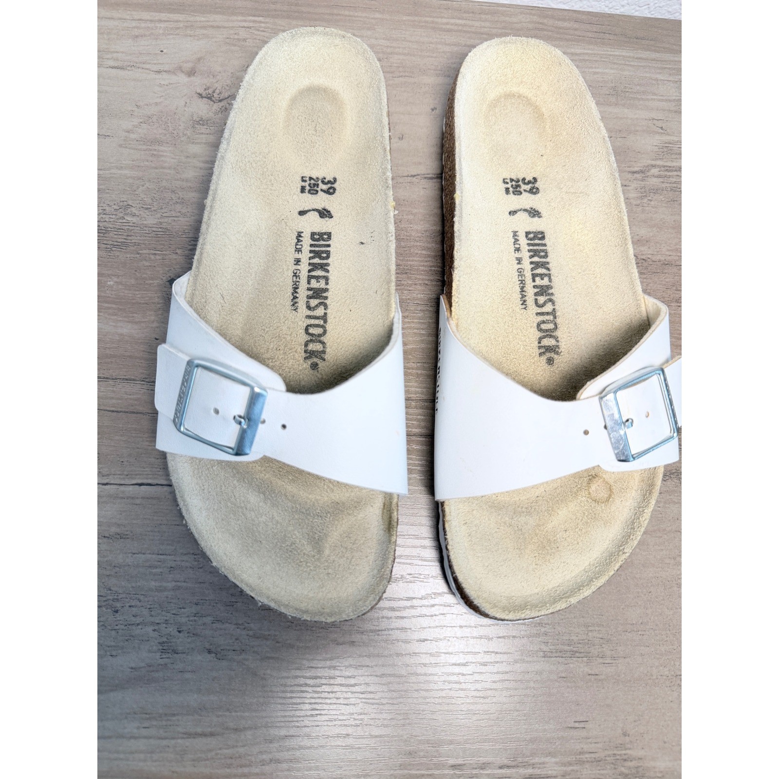 Birkenstock Madrid White Slides Women size 8
