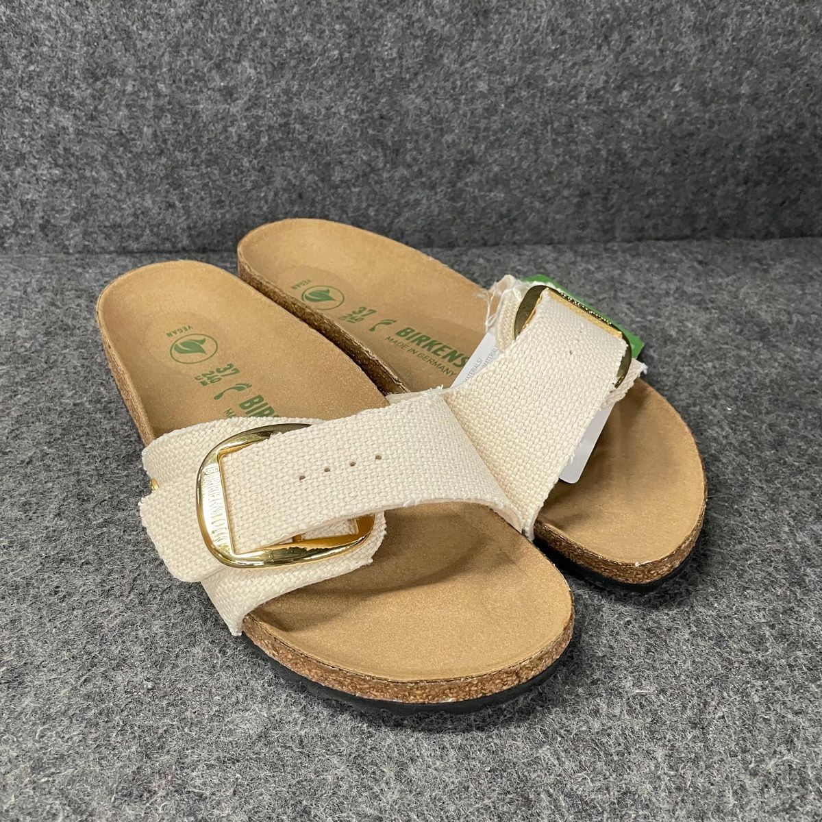 BIRKENSTOCK Madrid Big Buckle Textile Women’s Size 6 Canvas Eggshell