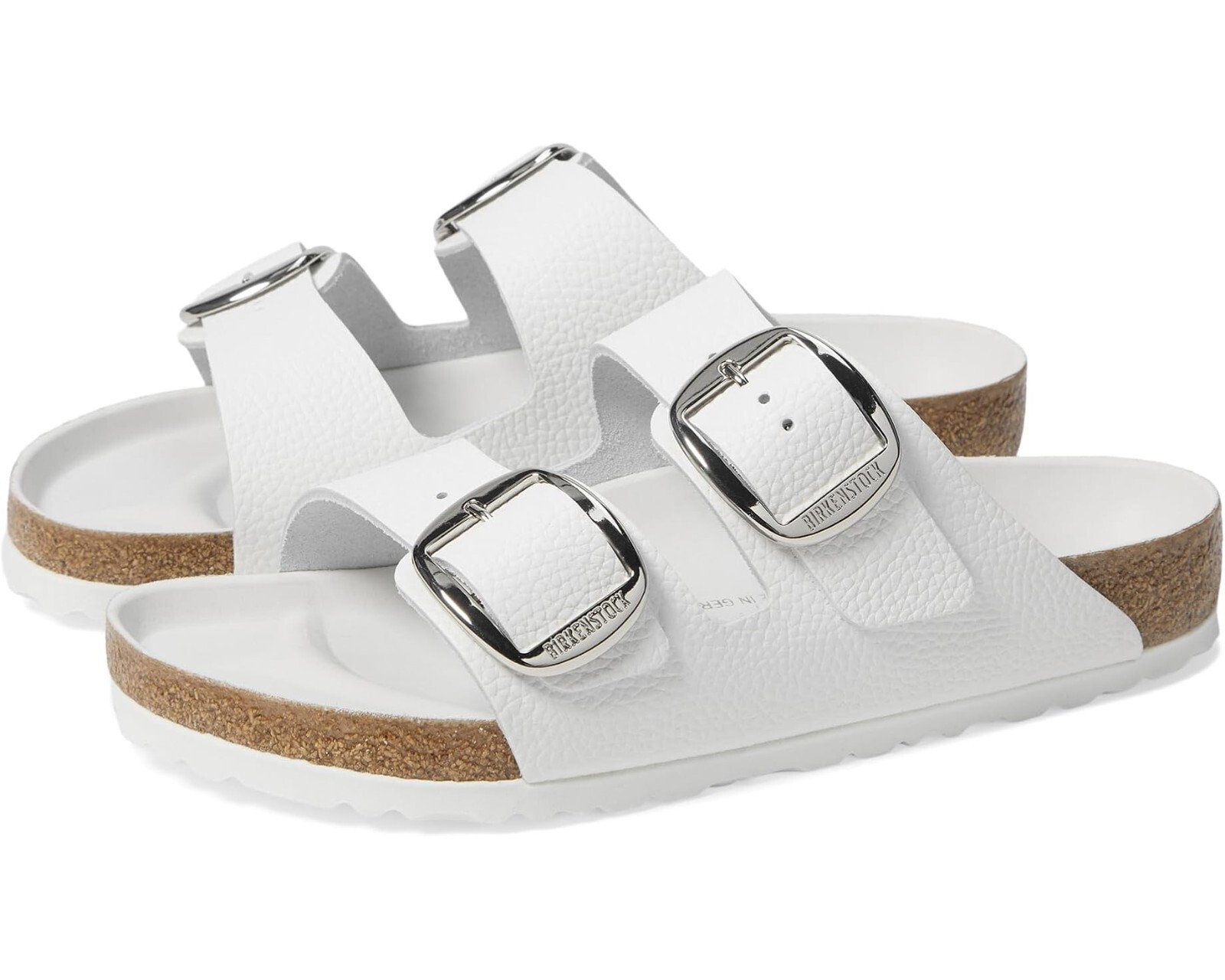 Birkenstock Z1476* Womens White Leather Arizona Big Buckle Slide Sandals Size 11