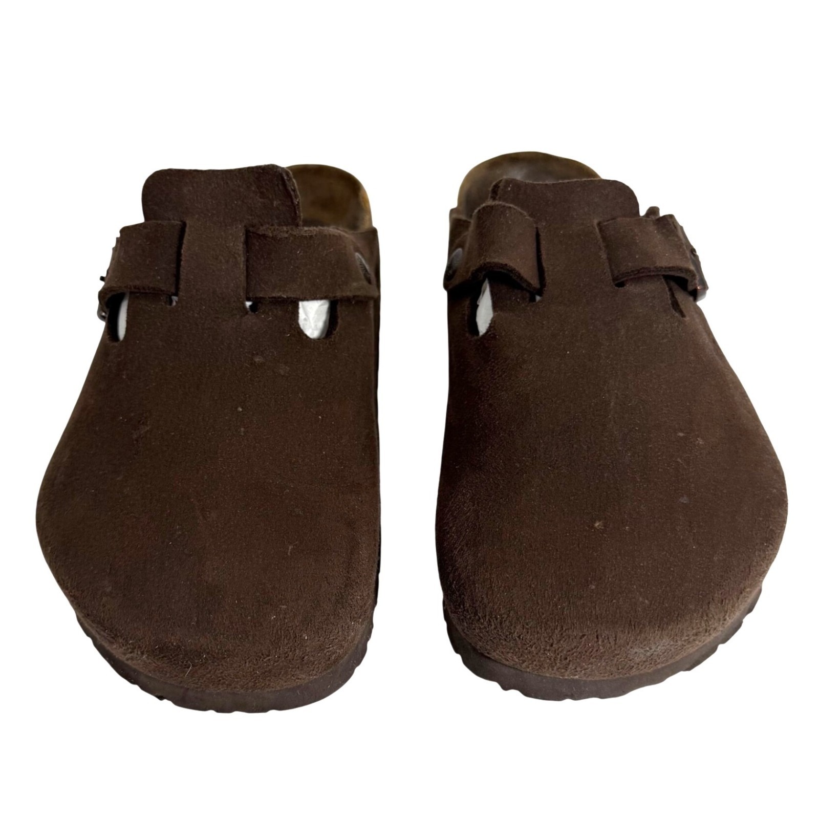 BIRKENSTOCK Boston Mocha Brown Suede Slip-On Clogs Shoes Size 42 Unisex
