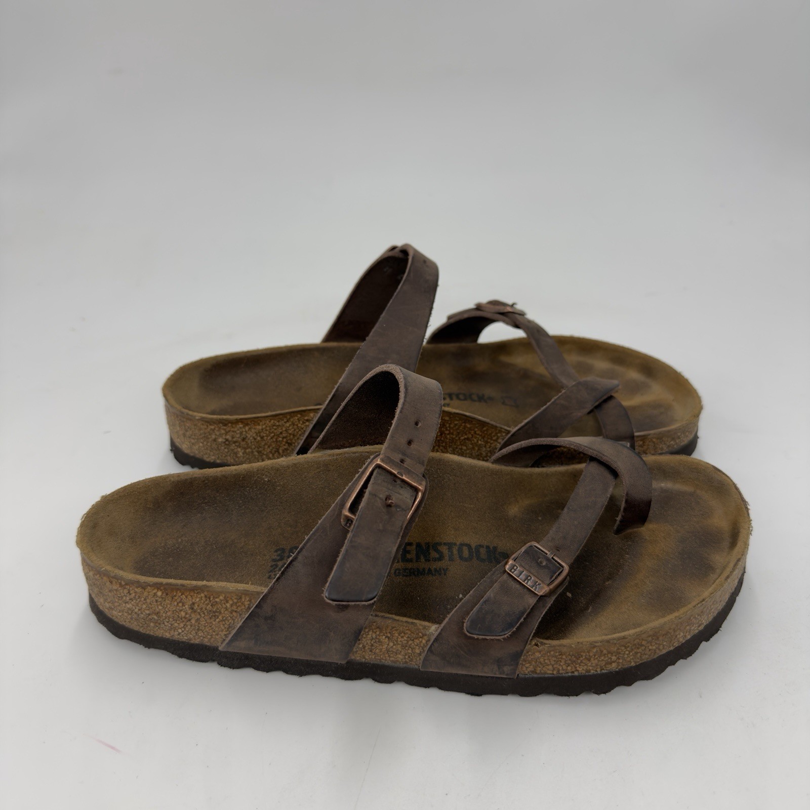 Birkenstock Mayari Sandals Womens Size 7 EU 38 Narrow Brown Cork Footbed Germany