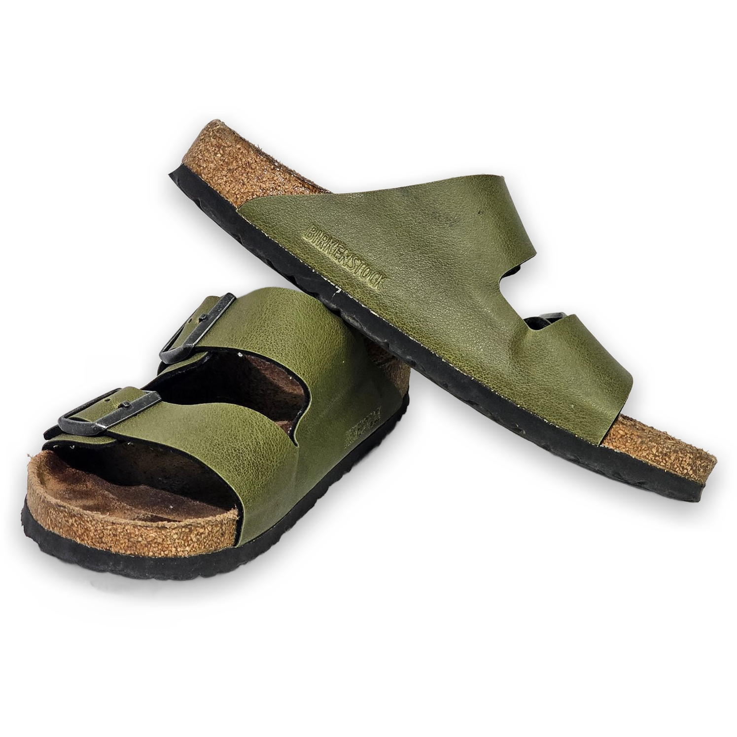 Birkenstock Arizona Olive Green Leather Sandals Men’s 7 EU 40