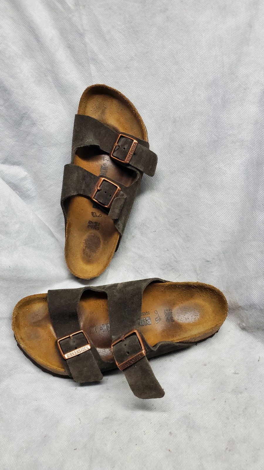 Birkenstock Arizona Men’s Shoes Size 39 US 6 Suede Olive Buckle Strap Slides