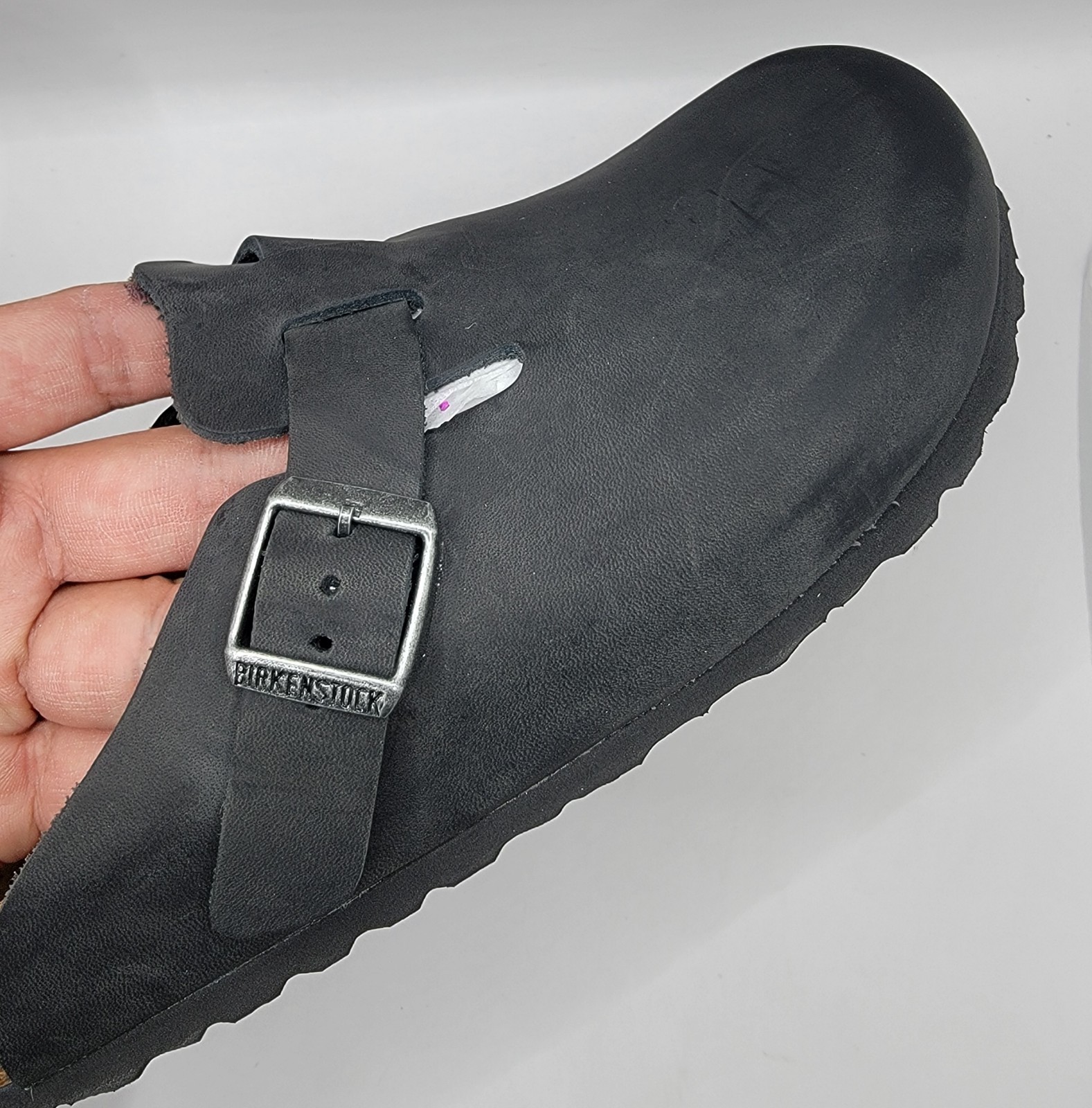 Birkenstock Boston Bs Waxy Oiled Leather Black Color Regular Wide