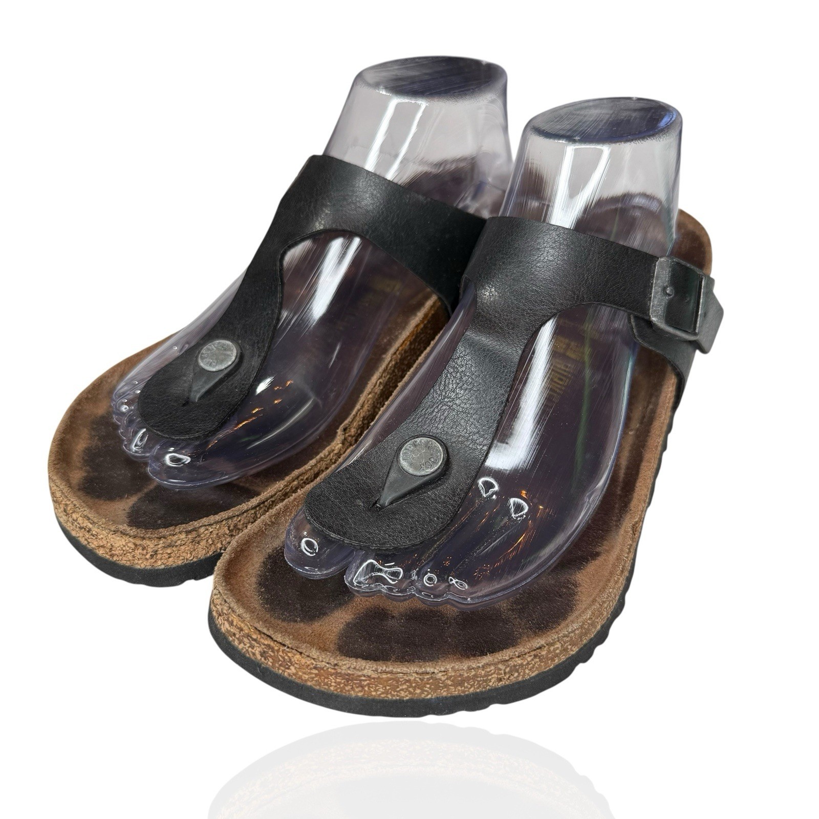 BIRKENSTOCK Gizeh Birko-Flor Sandals in Black  EU 39 Women’s US 8 Vegan Leather