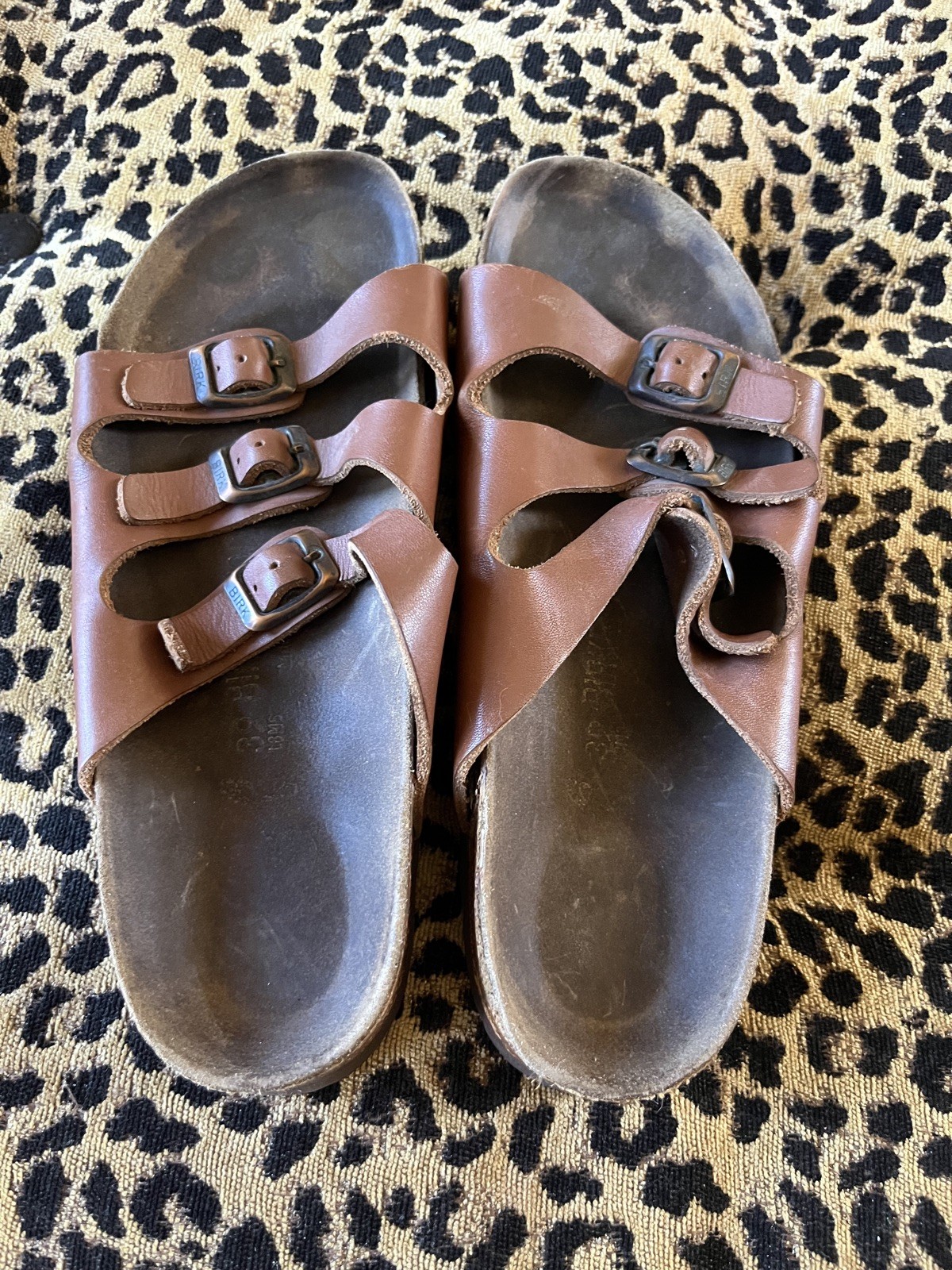 Birkenstock Florida Leather Triple Strap Sandals SZ 39 8(W) 6(M)