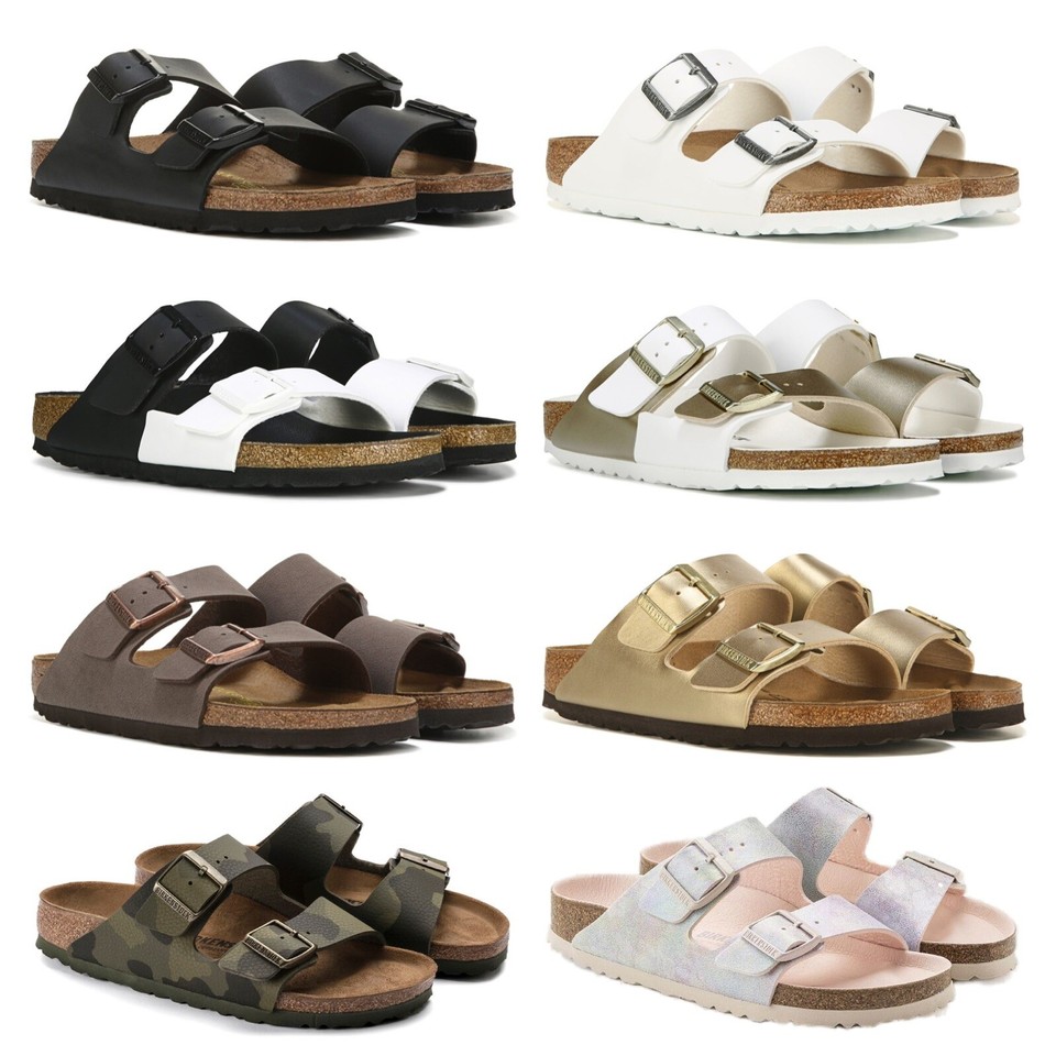 Birkenstock Arizona Women Slippers narrow fit Black /White/Mocha/Camo Green W5-8