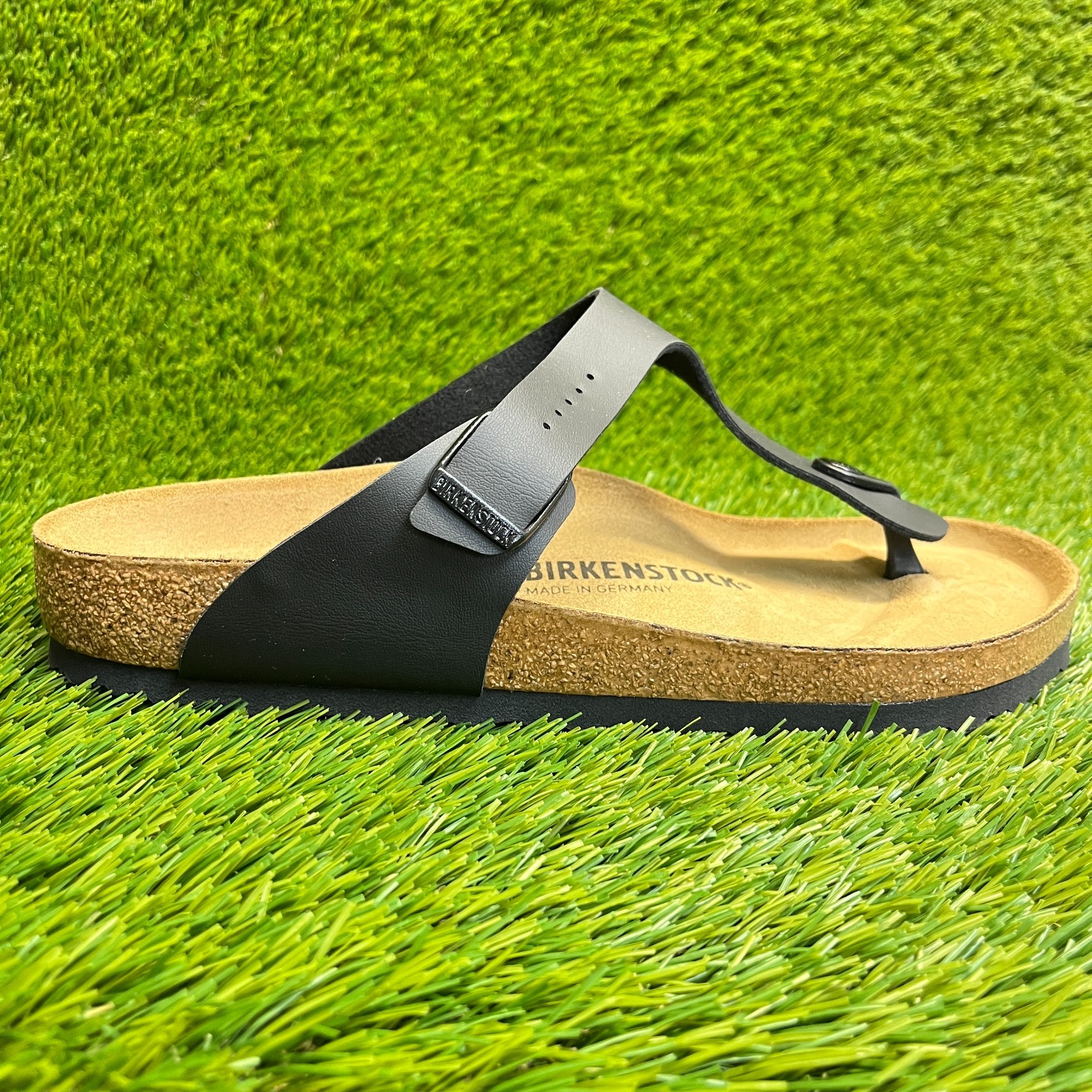 Birkenstock Gizeh Birko-Flor Mens Size 9 Black Brown Beach Outdoor Thong Sandals