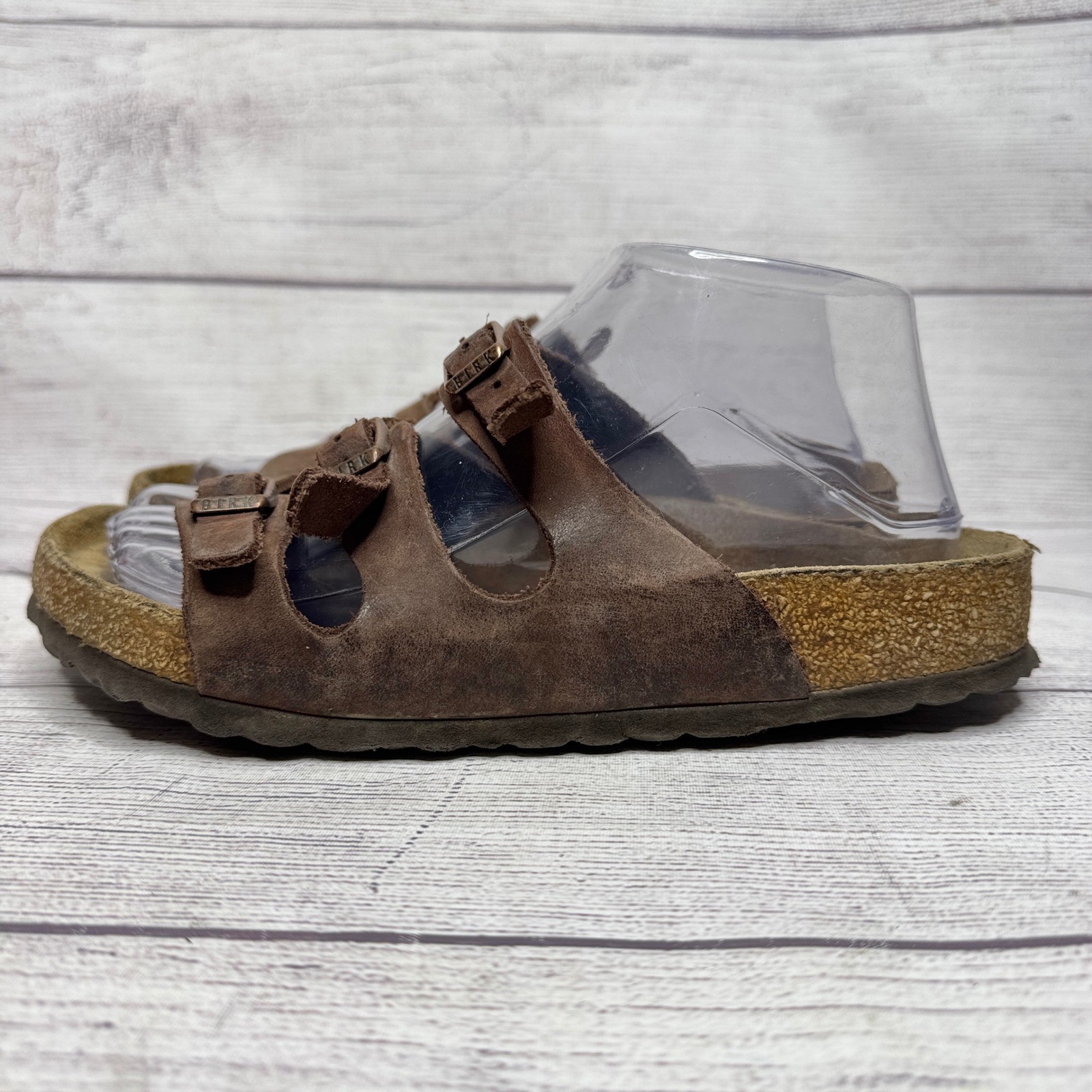 Birkenstock Florida Triple Buckle Straps Brown Leather Sandals Women’s 39 EU 8.5