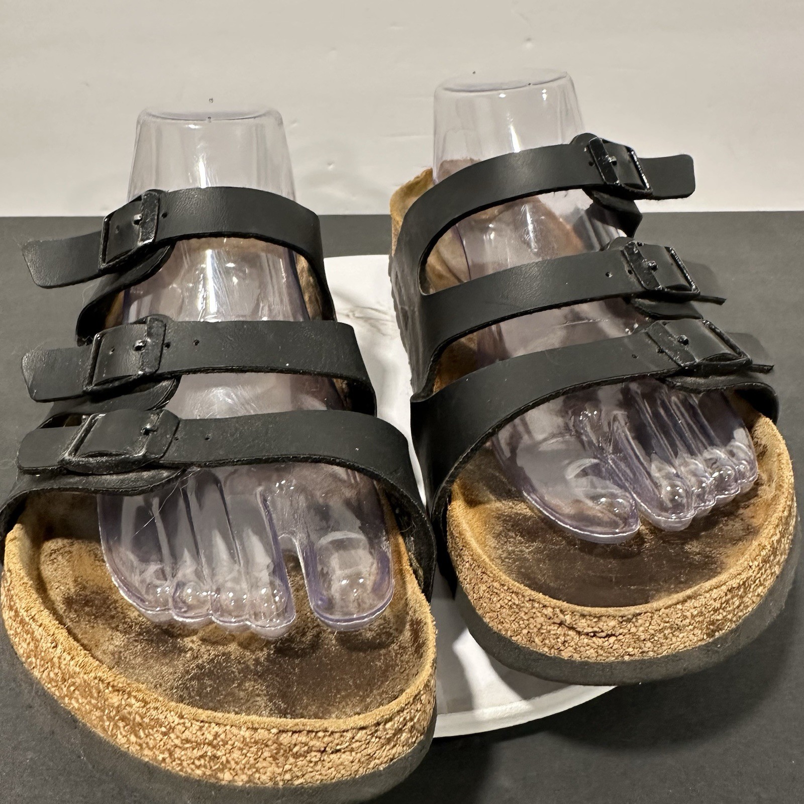 Birkenstock Florida BS Black Euro Sz 42 Faux Leather Sandal Comfort Flip Flop