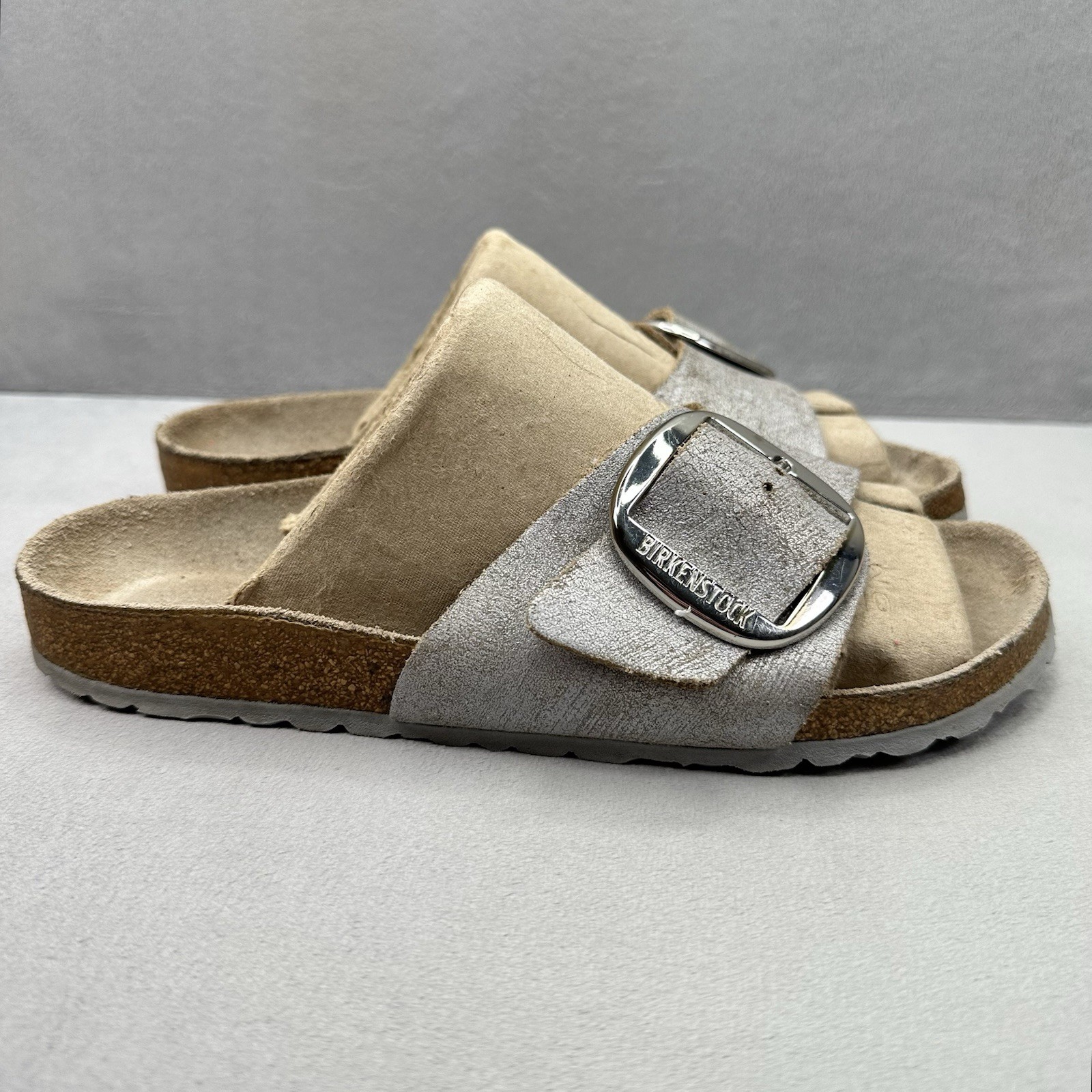 Birkenstock Madrid Big Buckle Womens Size 9 (EU 40) Sandals Metallic Silver