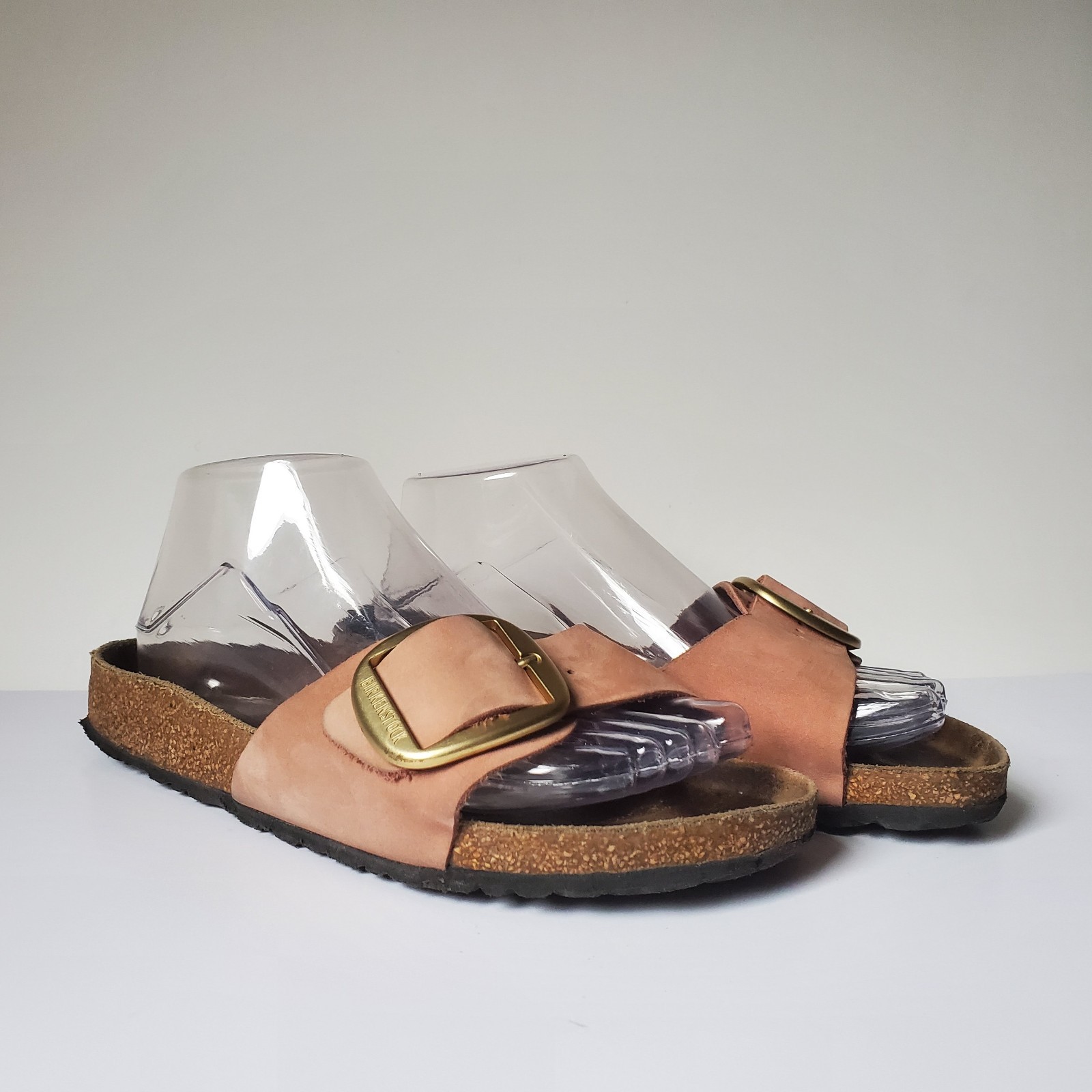 Birkenstock Madrid Big Buckle Size 38 US 7-7.5 Sandals Old Rose Leather Slides