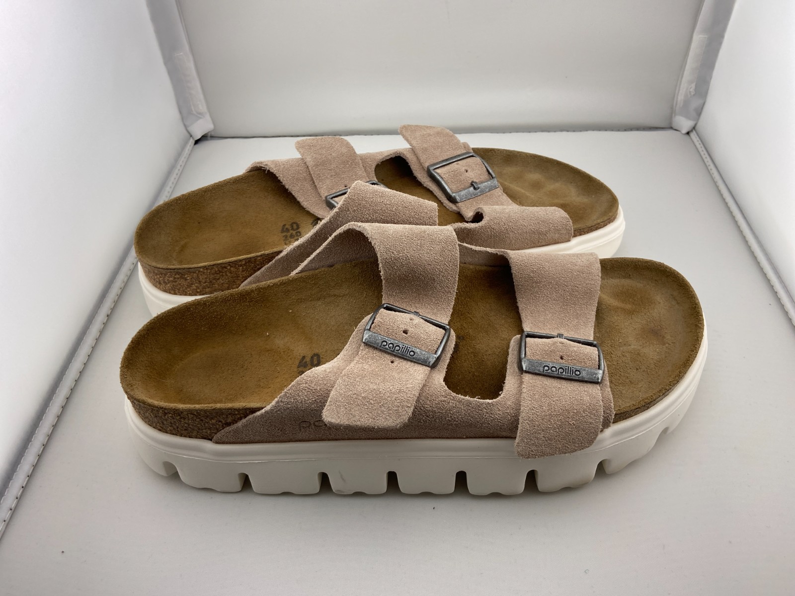 Papillio by Birkenstock Arizona Platform Chunky Slide Sandals Womens 40 / 9 PINK