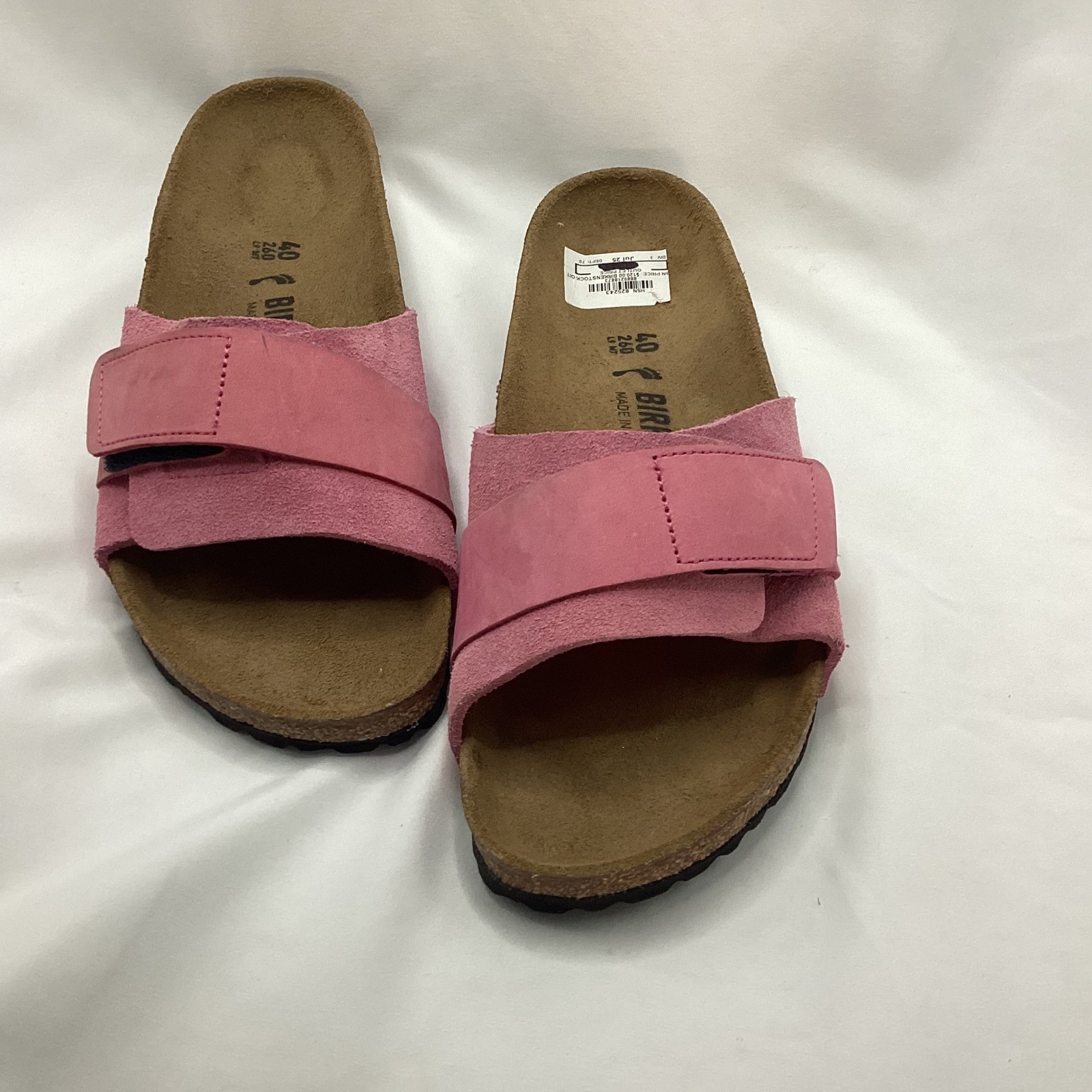 Birkenstock Arizona Pink Suede Double Strap Slide Sandals Size 40