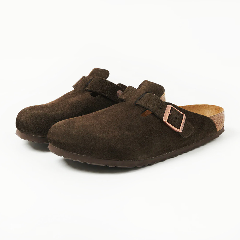 Birkenstock Boston Mocha Classic Suede Soft Footbed Clogs Women’s Shoes