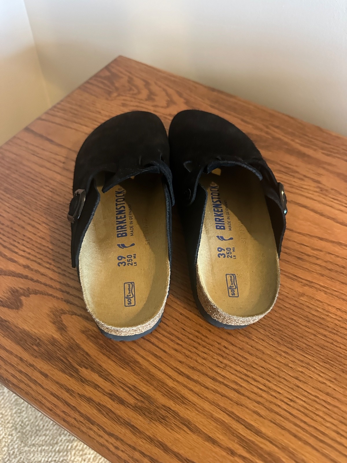 Birkenstock Boston Narrow size 39 (US size 8-8.5), black