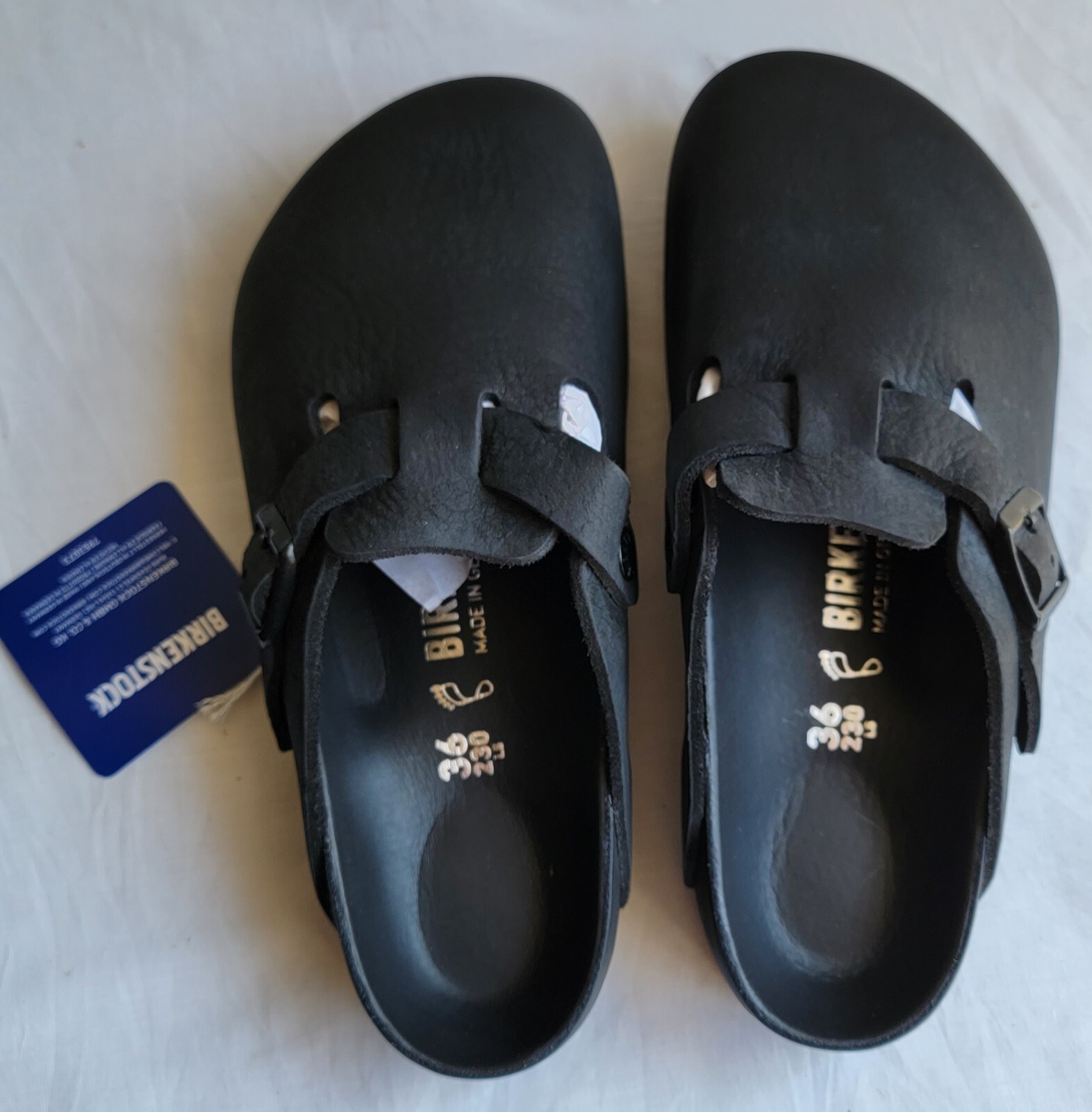 Birkenstock Boston Bs Exquisite Black Leather Regular Wide