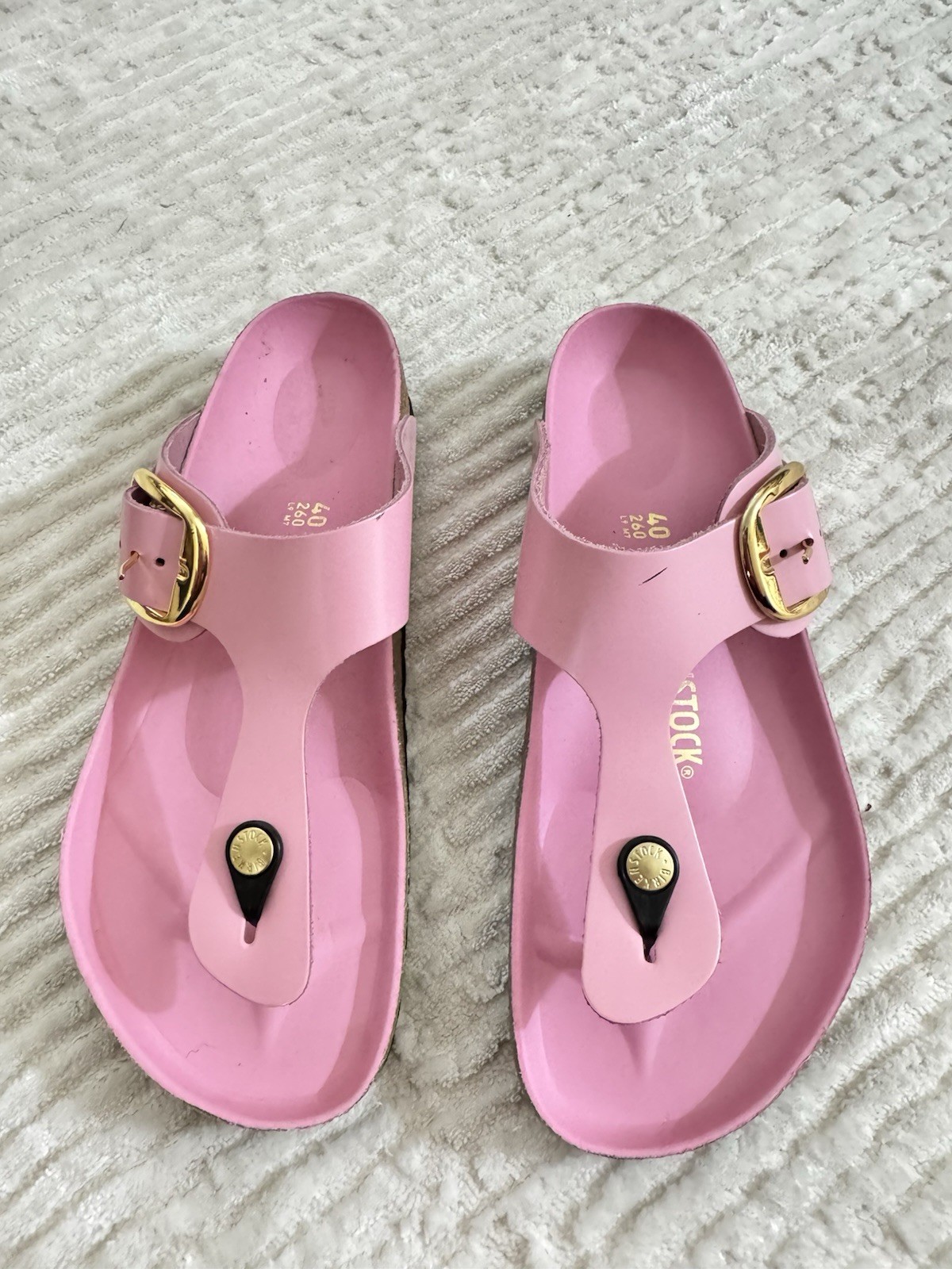 New Birkenstock Gizeh Big Buckle sandals In Fondont Pink Size 40/ 9-9.5