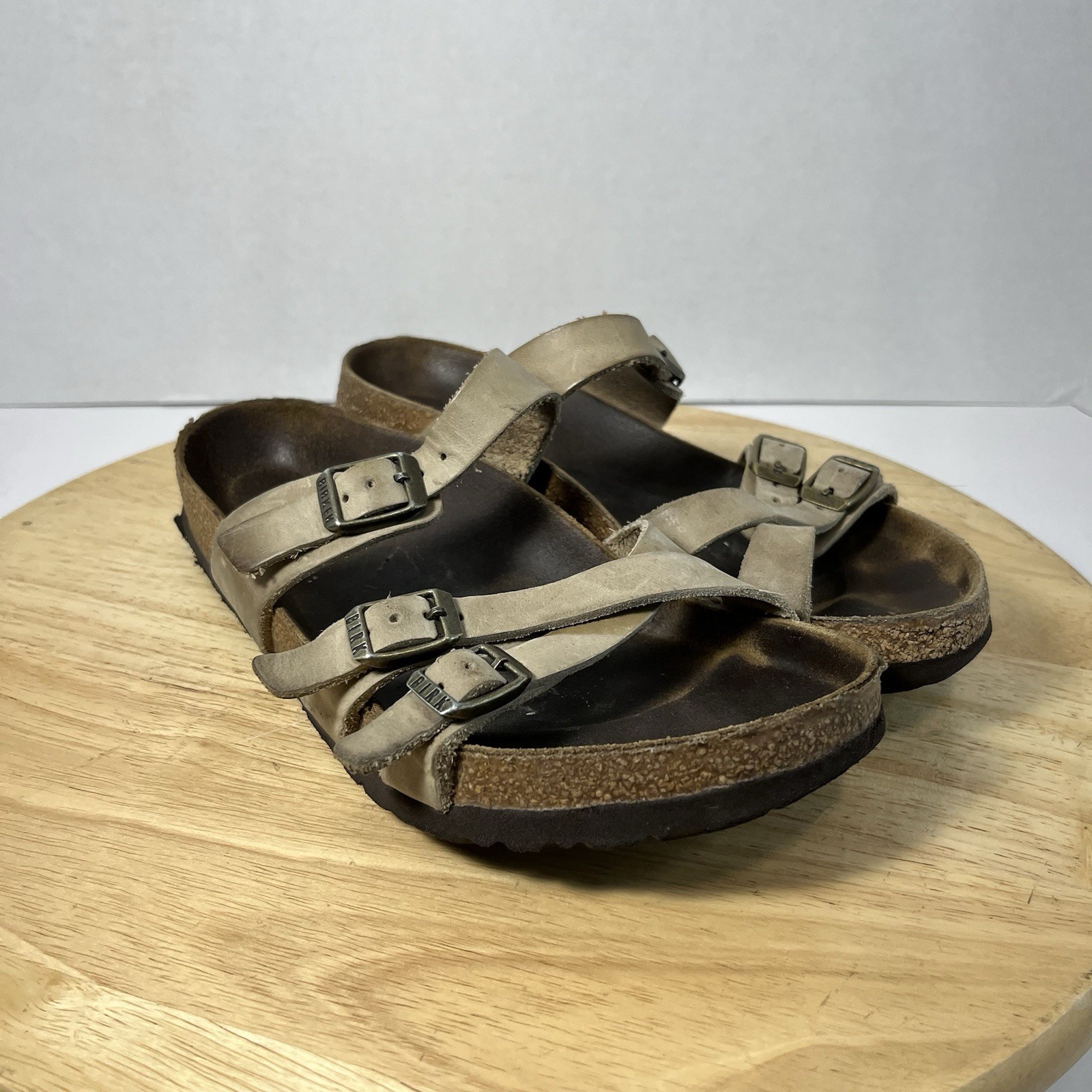 Birkenstock Mayari Sandals Leather Taupe Women’s Size 38 EU / 7-7.5 US
