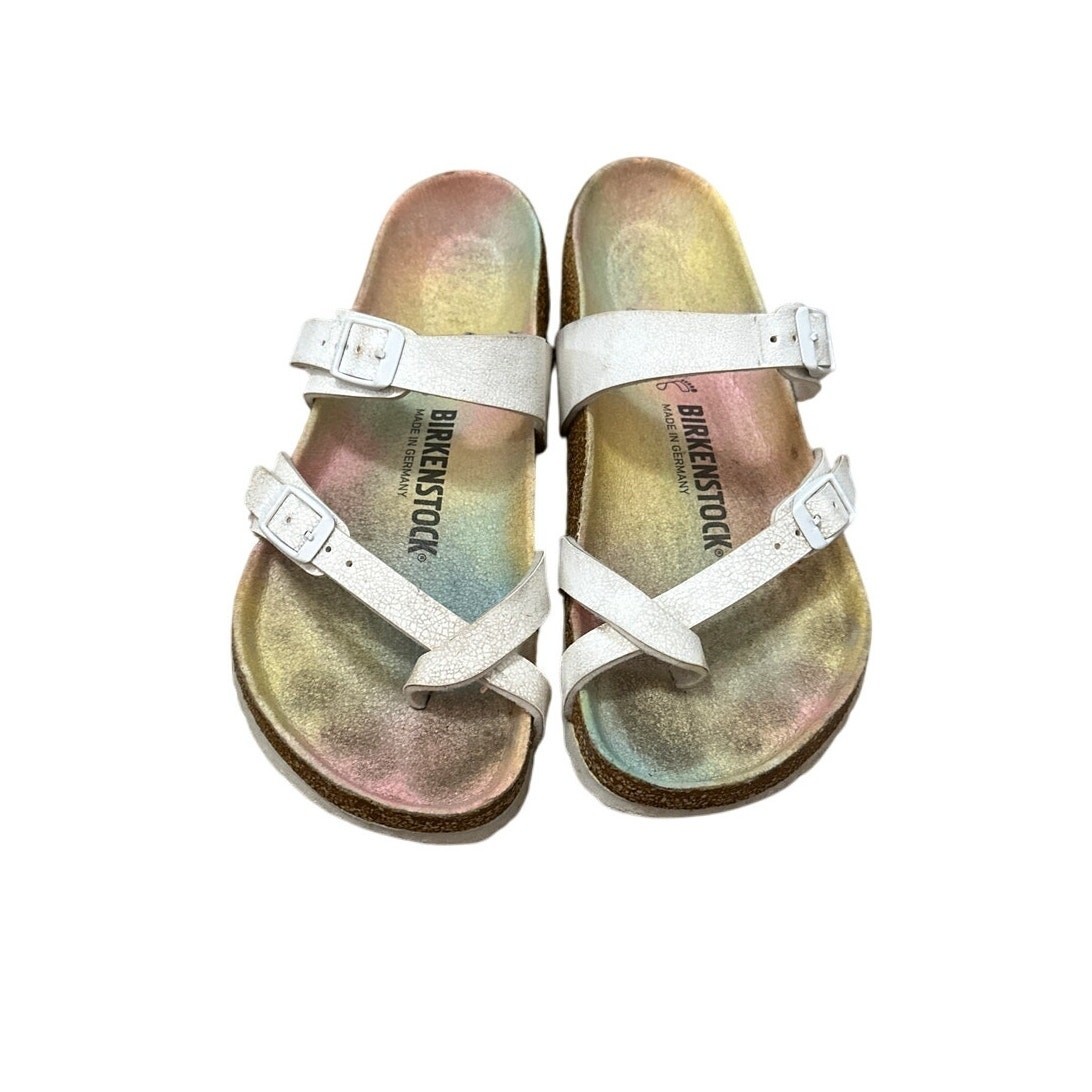 Birkenstock Mayari Vegan White Ombre Nubuck Womens Size 7 *rare*