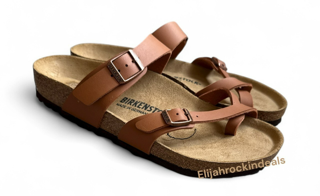 NEW WOMENS BIRKENSTOCK MAYARI CARMEL BROWN BIRKO – FLOR SANDALS US 10