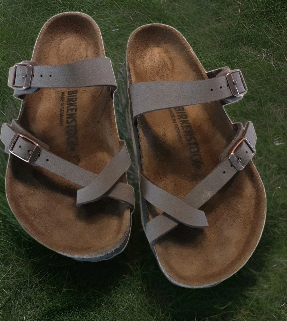 BIRKENSTOCK-MAYARI-Stone-Sandals EU36/US5-5.5-Leather Lined Cork Insole Birkibuc