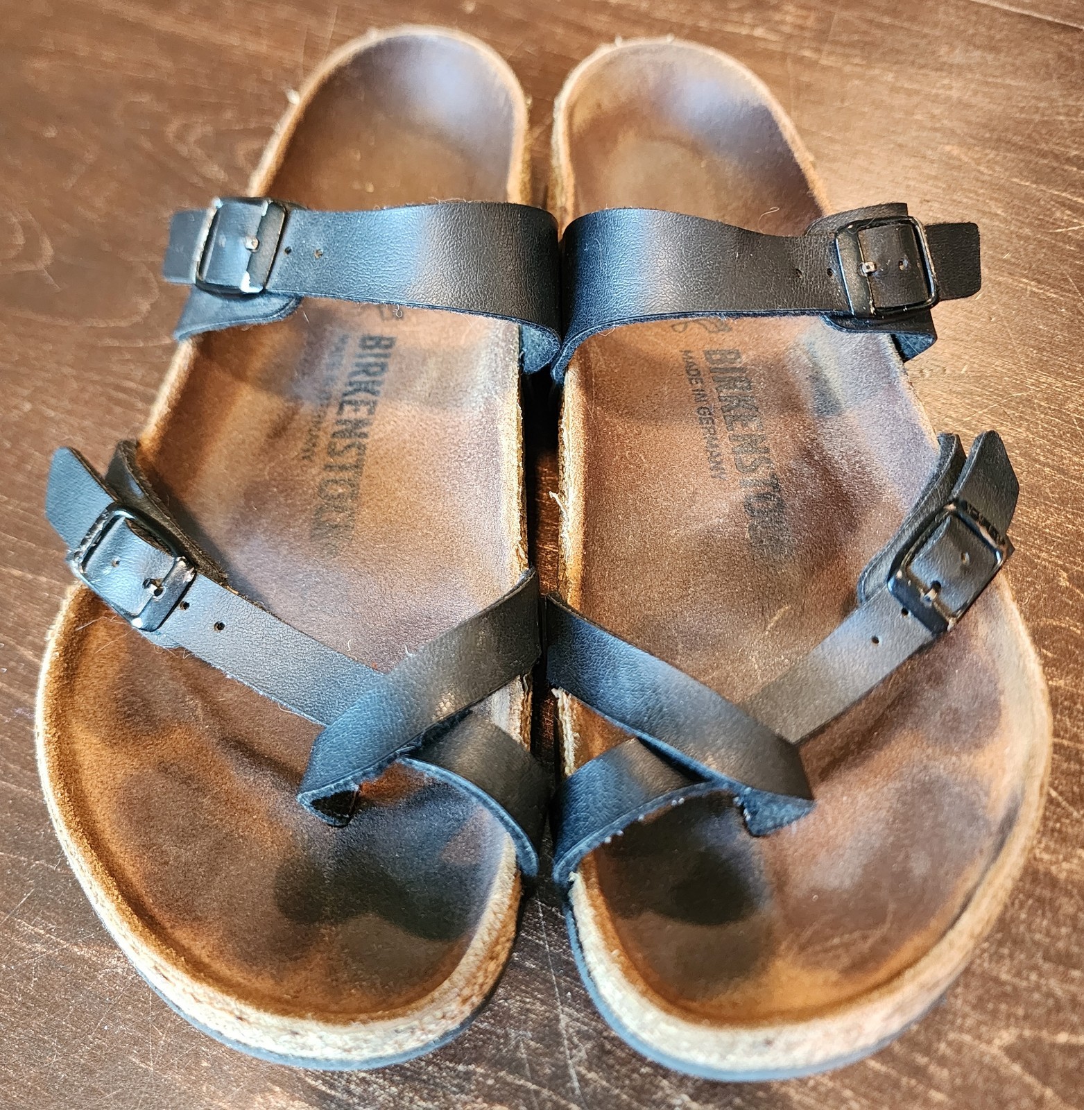 Birkenstock Mayari Sandals Women’s Size 8 EU 39 Toe Loop Slip On Black