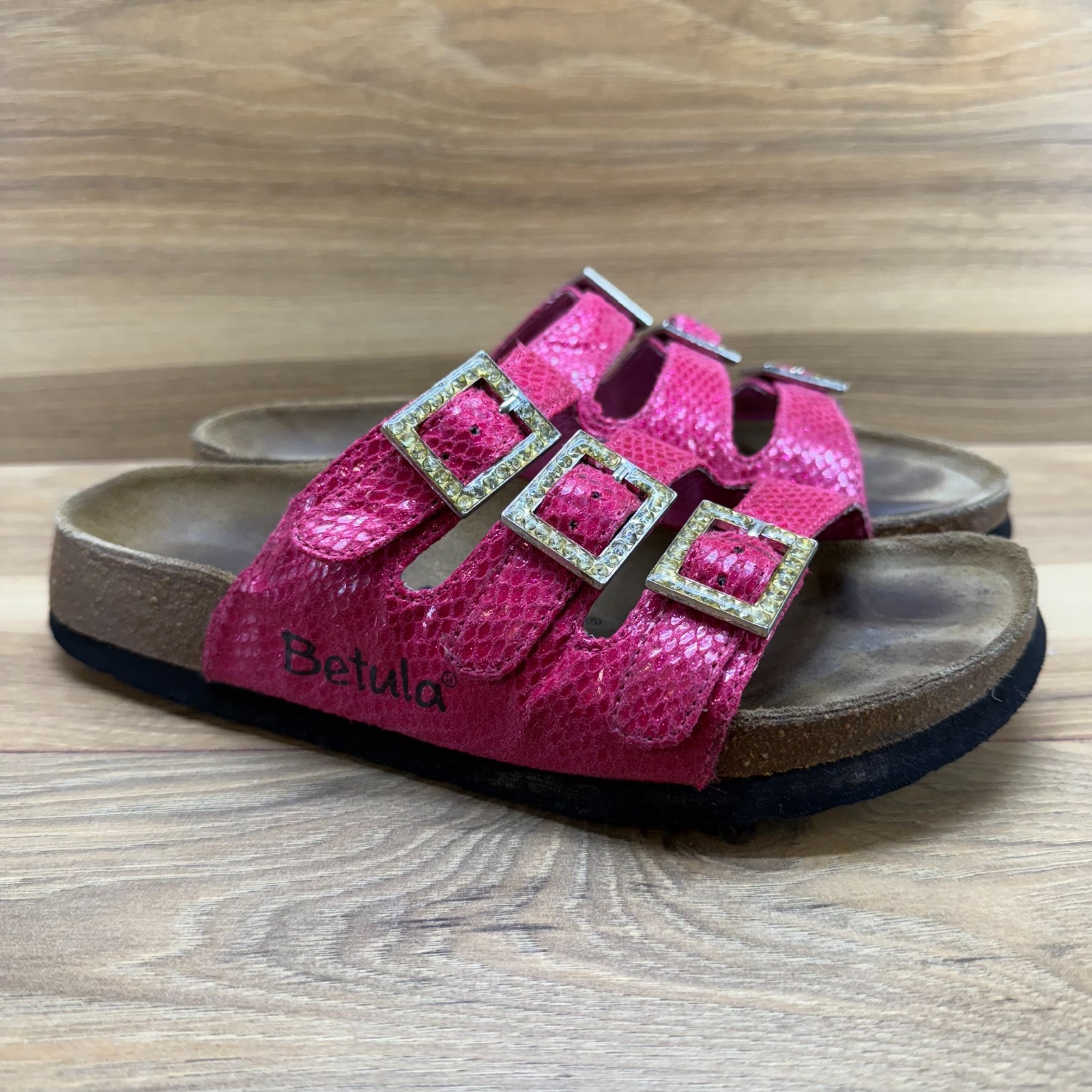 Betula Birkenstock Florida Rhinestone 6 N EU 37 Pink Birko Slip On Sandals