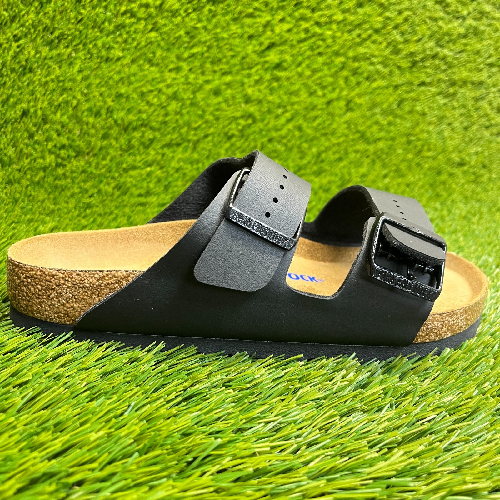 Birkenstock Arizona Birko-Flor Womens Size 7 Black Beach Walking Slide Sandals