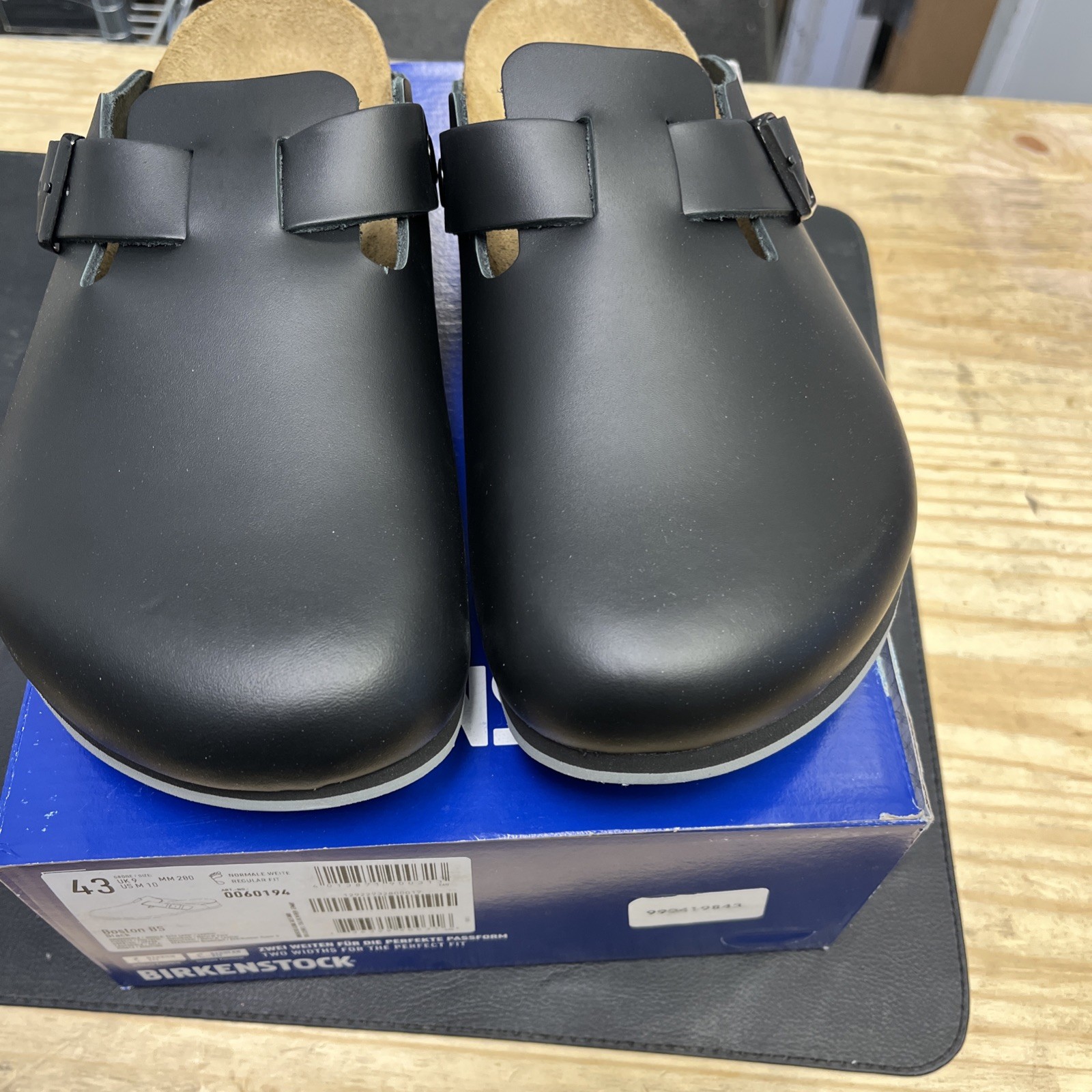 Birkenstock Boston Bs  Suede Leather  Black Color Regular 10M