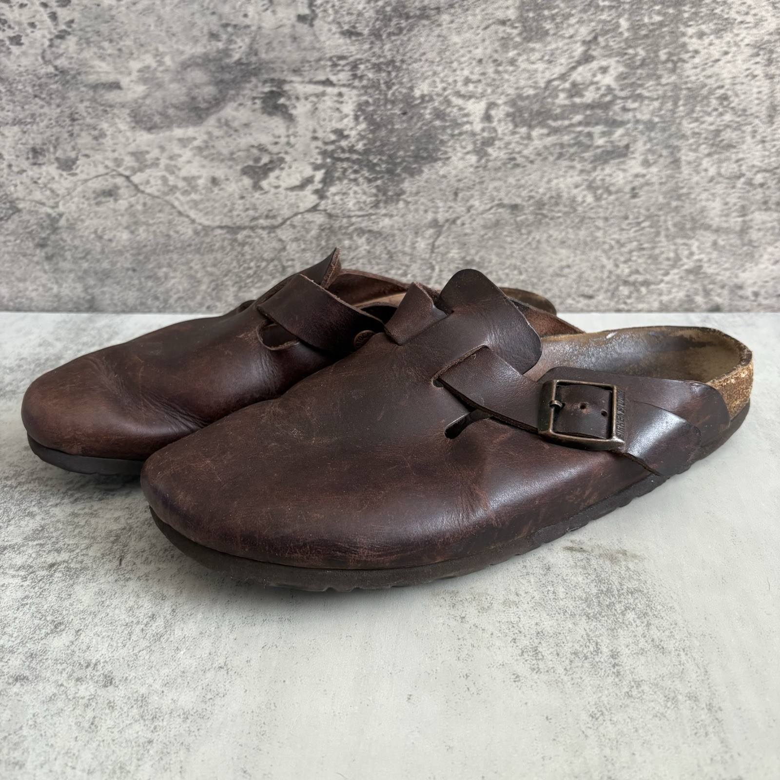 Birkenstock Boston Brown Leather Clog Size 41 Slip On Shoes