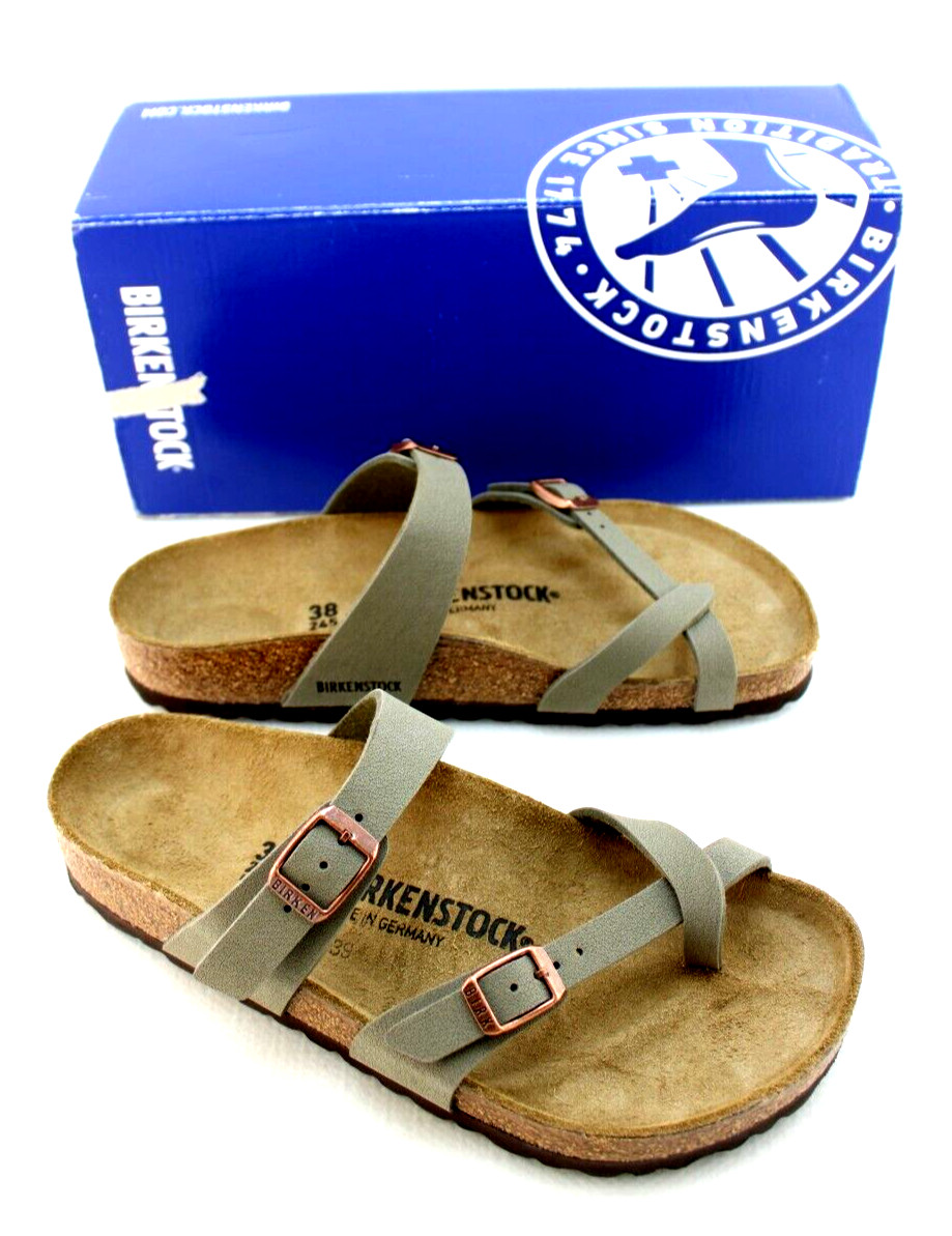New BIRKENSTOCK Mayari Size 7 Regular Stone Birko-Flor Women’s Sandals MSRP $125