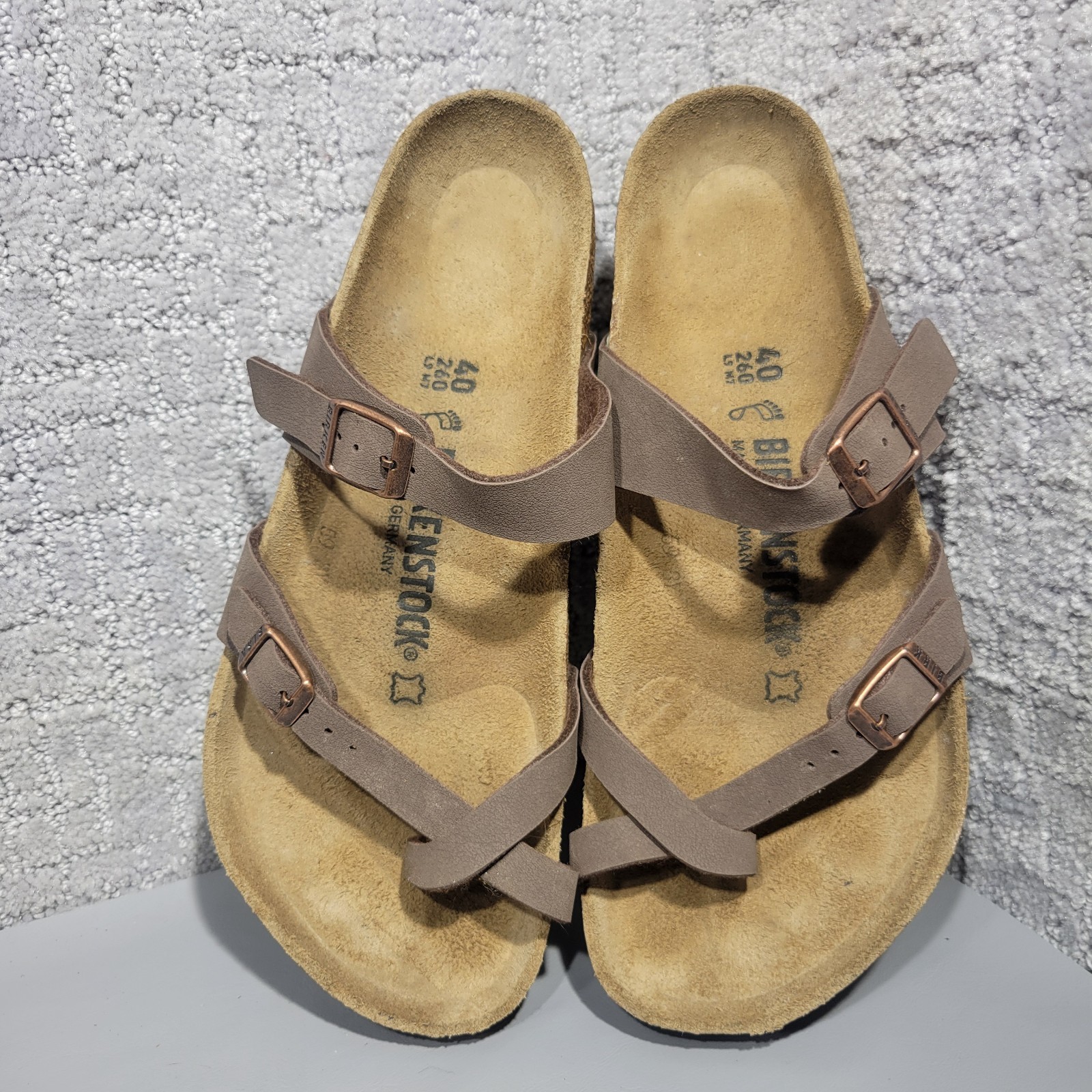 Birkenstock Mayari Unisex Size EU 40 US L9 M7 Mocha Birko-Flor Slip-On Sandals.