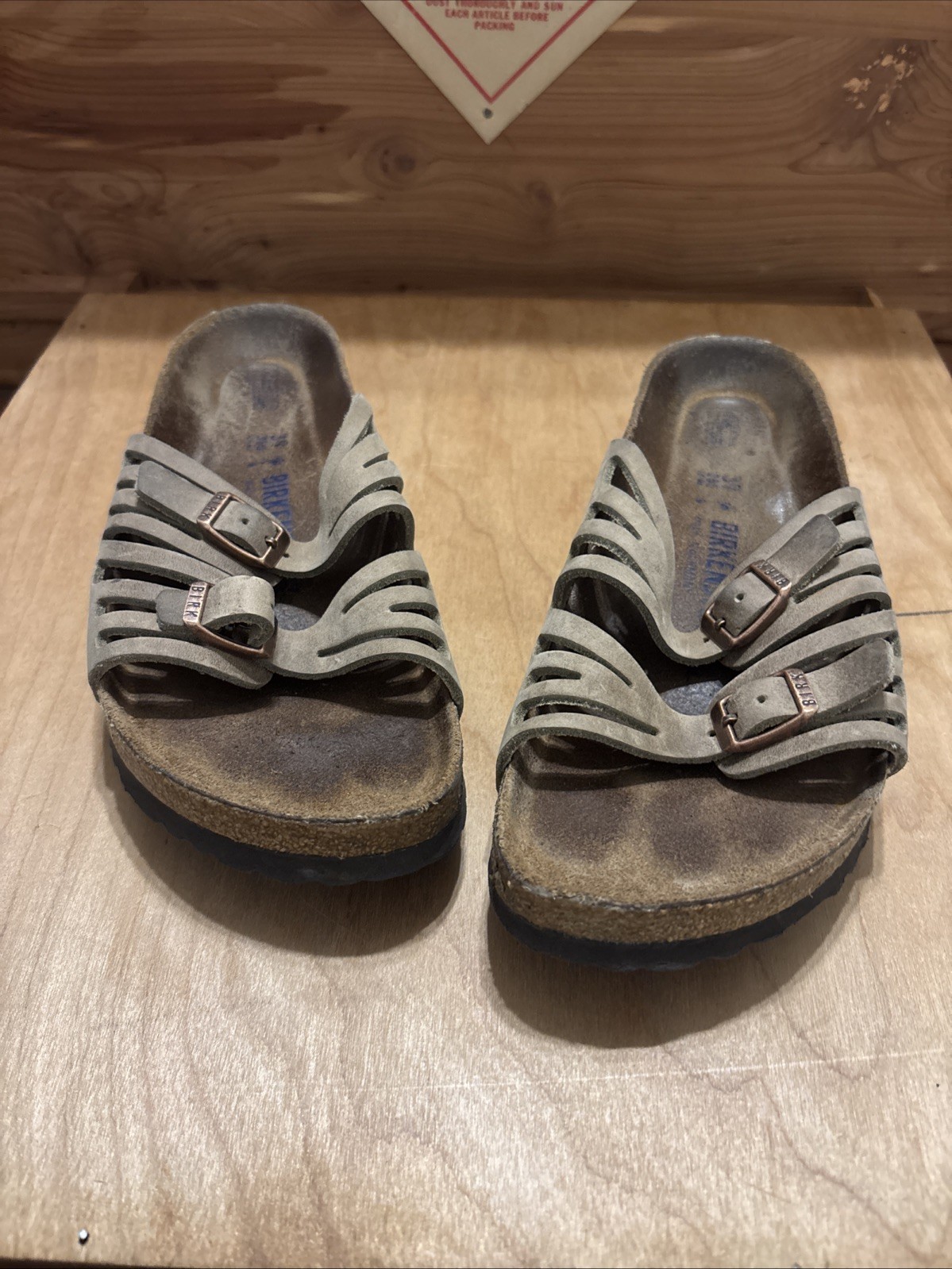 Birkenstock Mayari Women’s Taupe Suede Sandals Size 39 Narrow