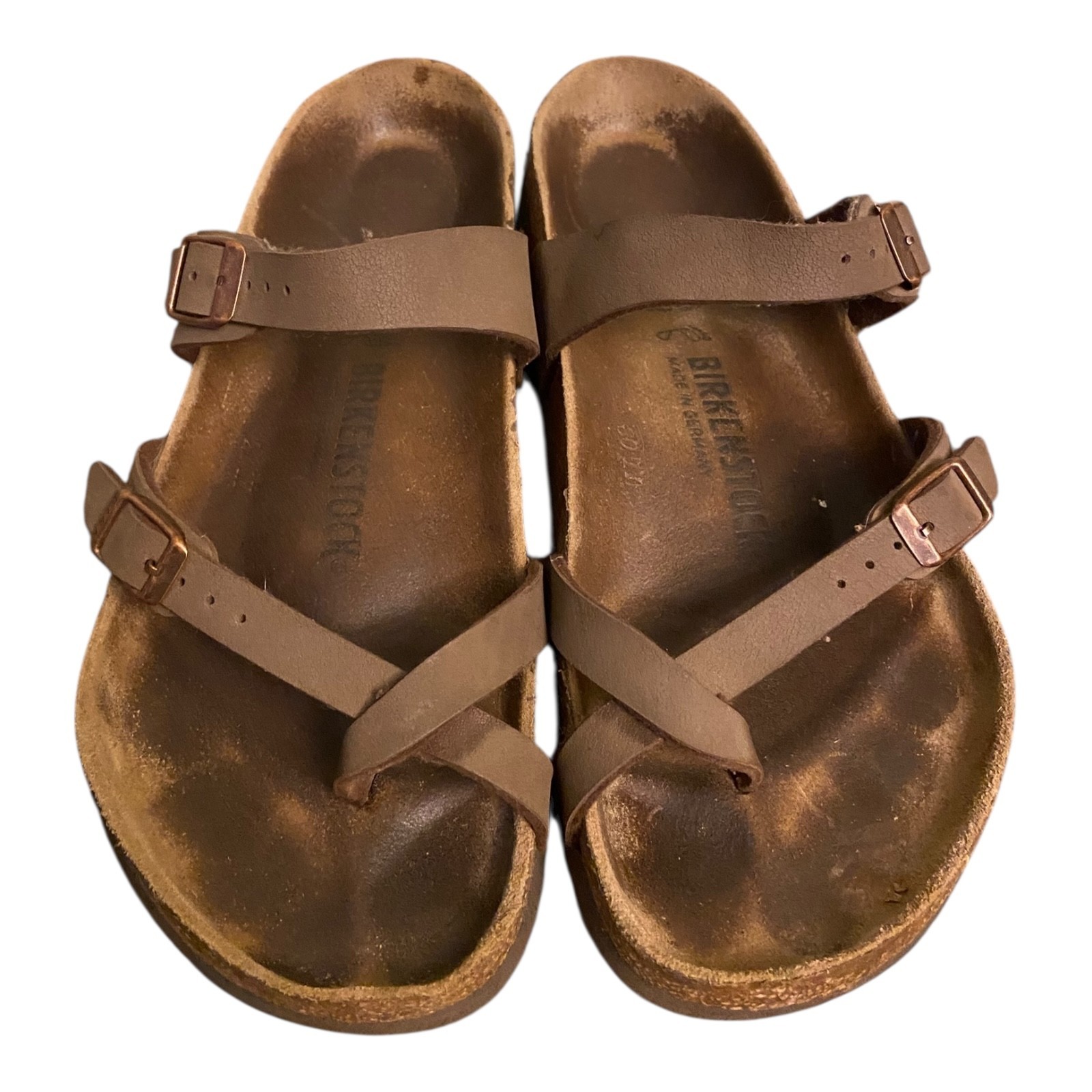 🍉 Birkis Birkenstock Mayari Strap Sandals Brown Sz 40 Womens 9 USED – N4