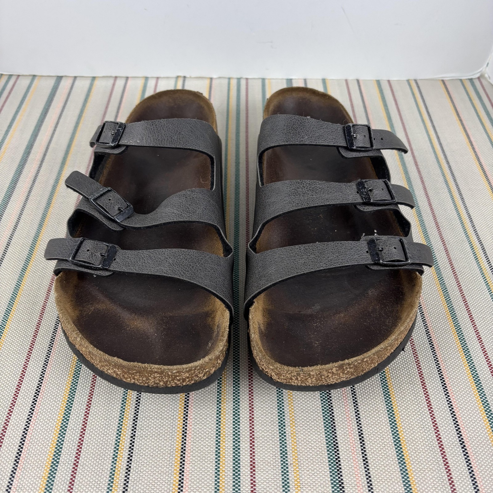 Birkenstock Florida Soft Footbed Shoes Mens Size 9 EU 42 Triple Strap Sandals