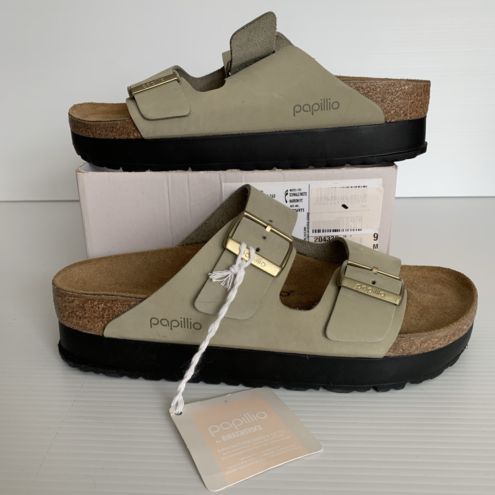 Birkenstock Papillio Arizona Flex Platform Eucalyptus US 9; EU 40 Genuine Suede