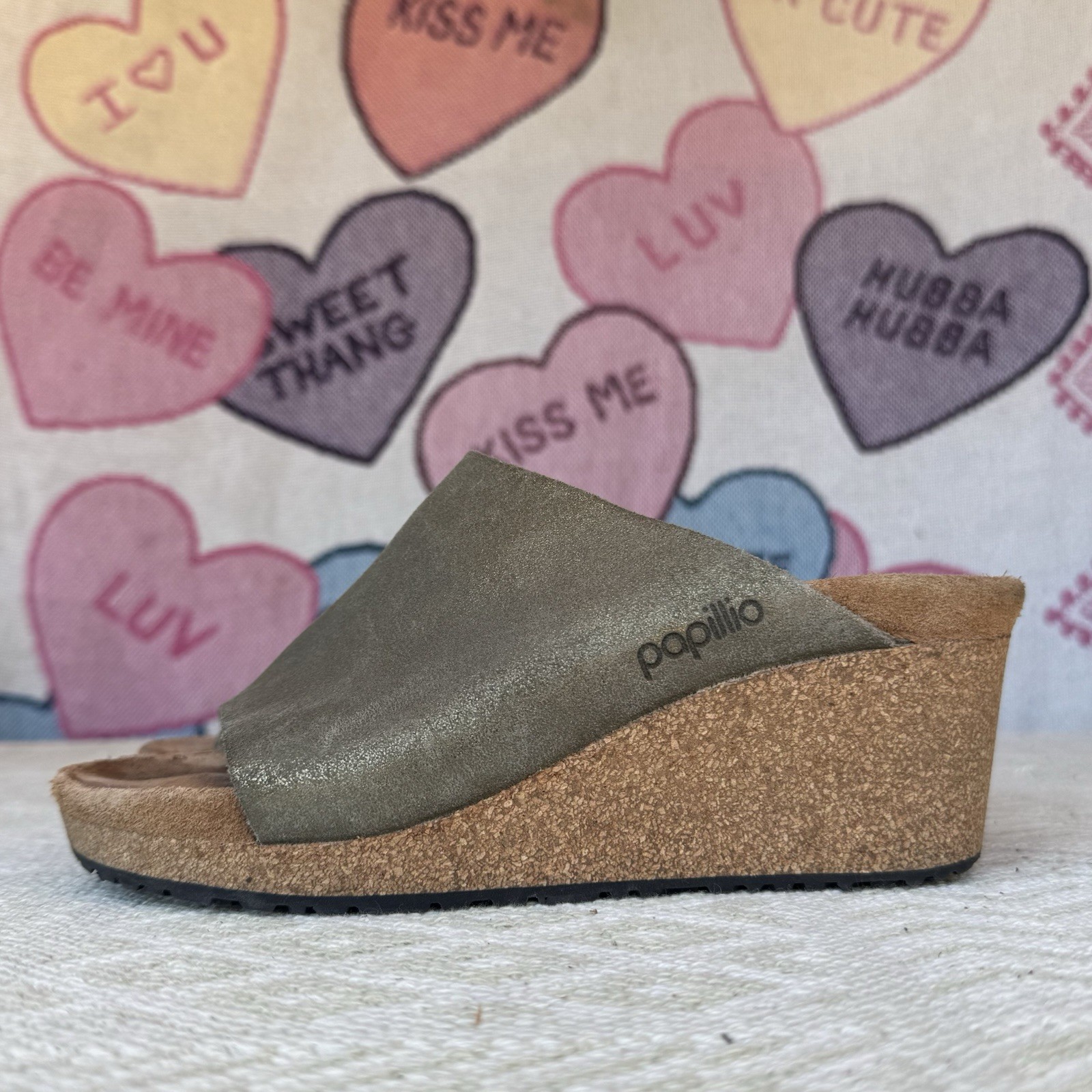 Size 37/L6 – Birkenstock Papillio Namica Washed Metallic Stone Gold Suede Narrow