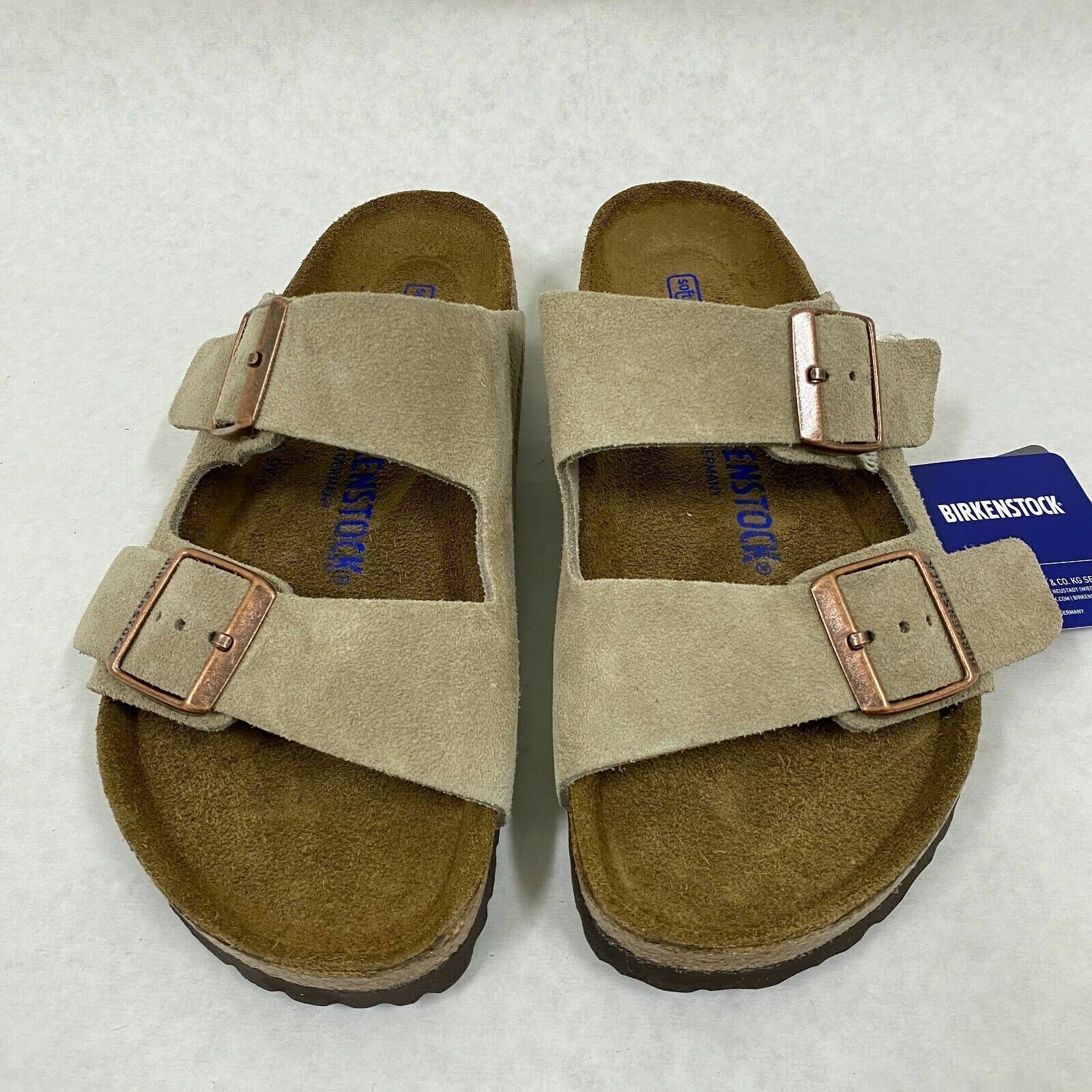Birkenstock New w/ Box Arizona Taupe Suede Leather Soft Footbed Nar -Select Size