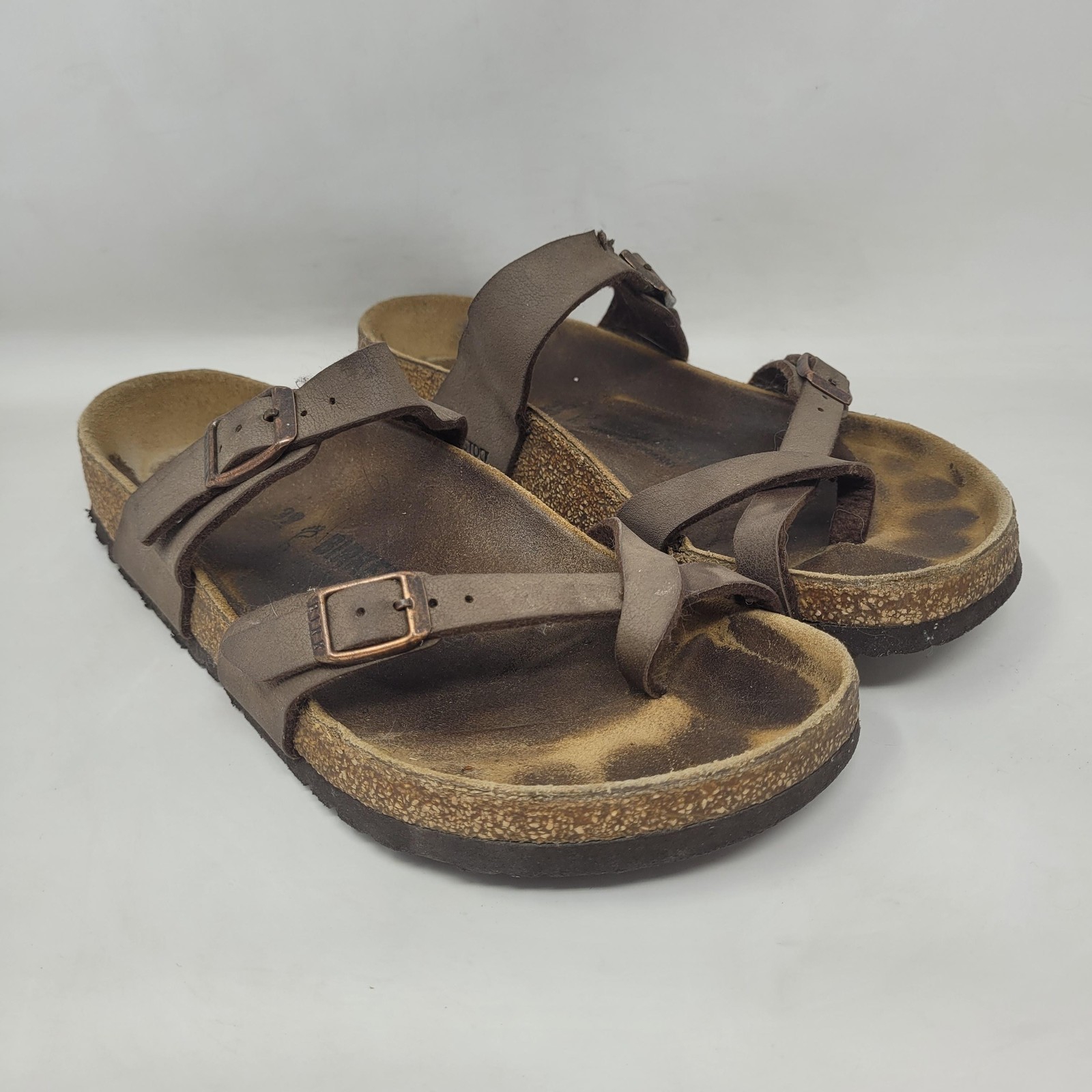 Birkenstock Mayari Sandals EU39 US8 Brown Birko Flor Slip On Comfort