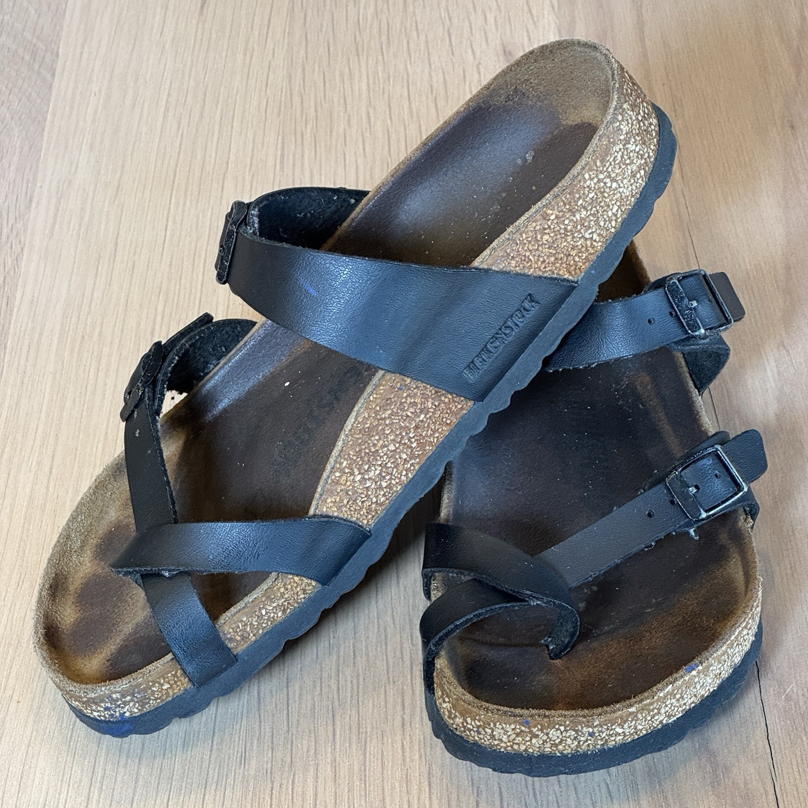 Birkenstock Mayari Birko-Flor Toe Loop Sandals Black Women’s Size EU 37 US 6-6.5
