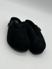 Birkenstock Boston Women’s Sz 10 Men’s Sz 8 Shearling Black Suede Leather Clogs