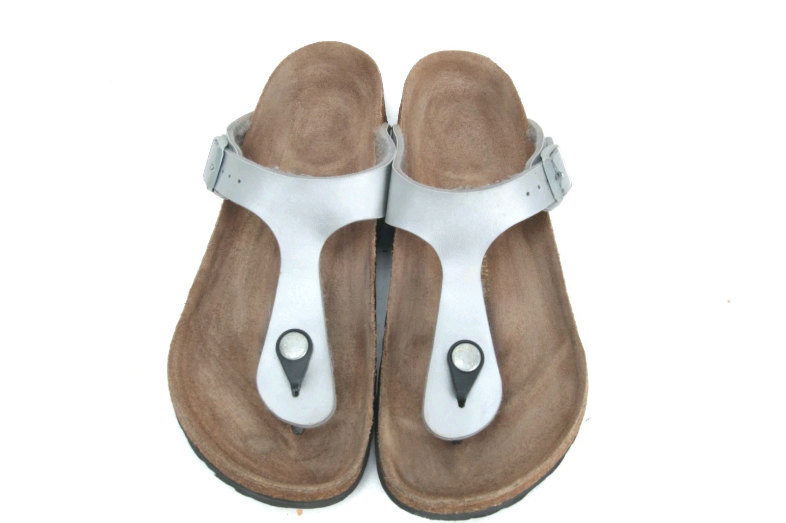 Birkenstock Gizeh Sandals Birko Flor Silver Shoes Women’s 36 /5