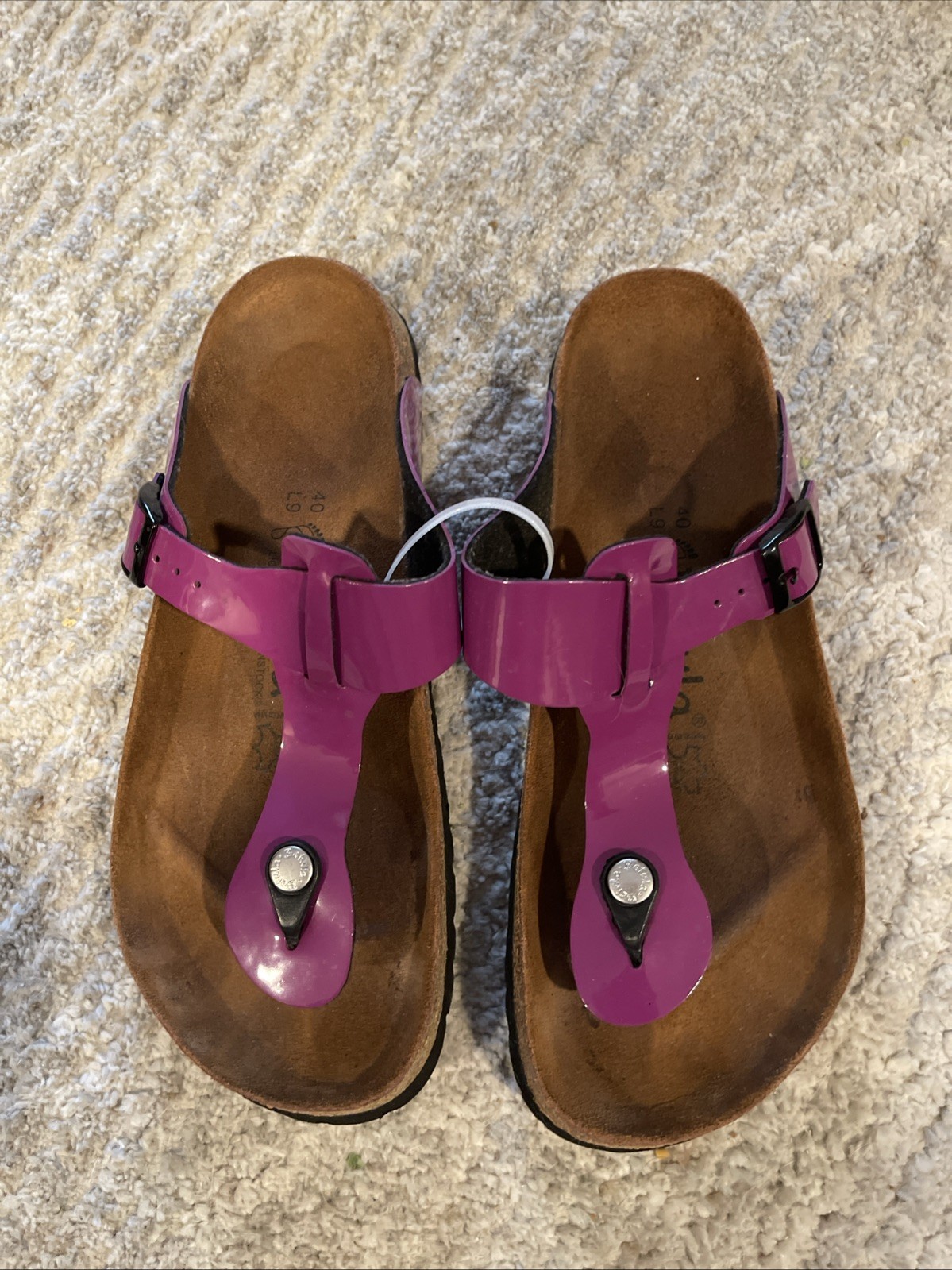 BETULA BY BIRKENSTOCK GIZEH Flor Shine T-STRAP SANDALS Excellent❄️