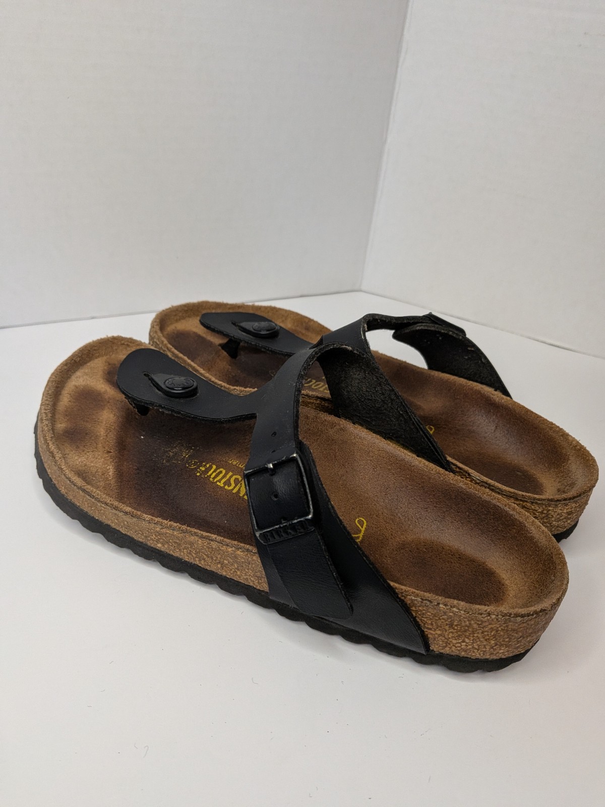 Birkenstock Gizeh Thong Sandal Womens Size EU 36 Black Leather US Women’s Sz 6