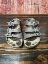 Birkenstock FLORIDA Brown Birko Flor Slides SOFT FOOTBED Leather Sandals L-9 M-7