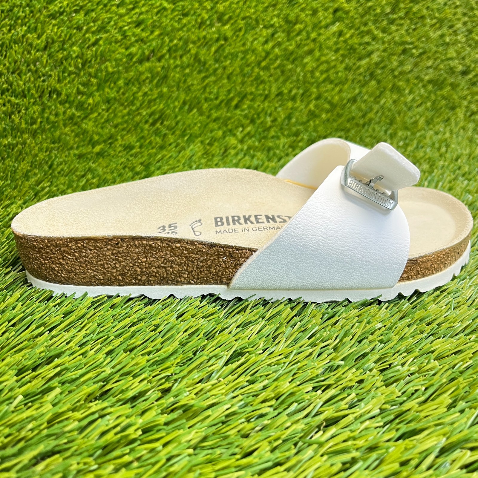 Birkenstock Madrid Birko-Flor Womens Size 4 White Walking Outdoor Slide Sandals